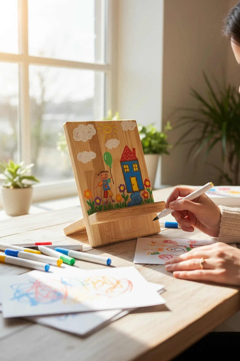 Boyanabilir Ahşap Tablet ve Kitap Tutucu