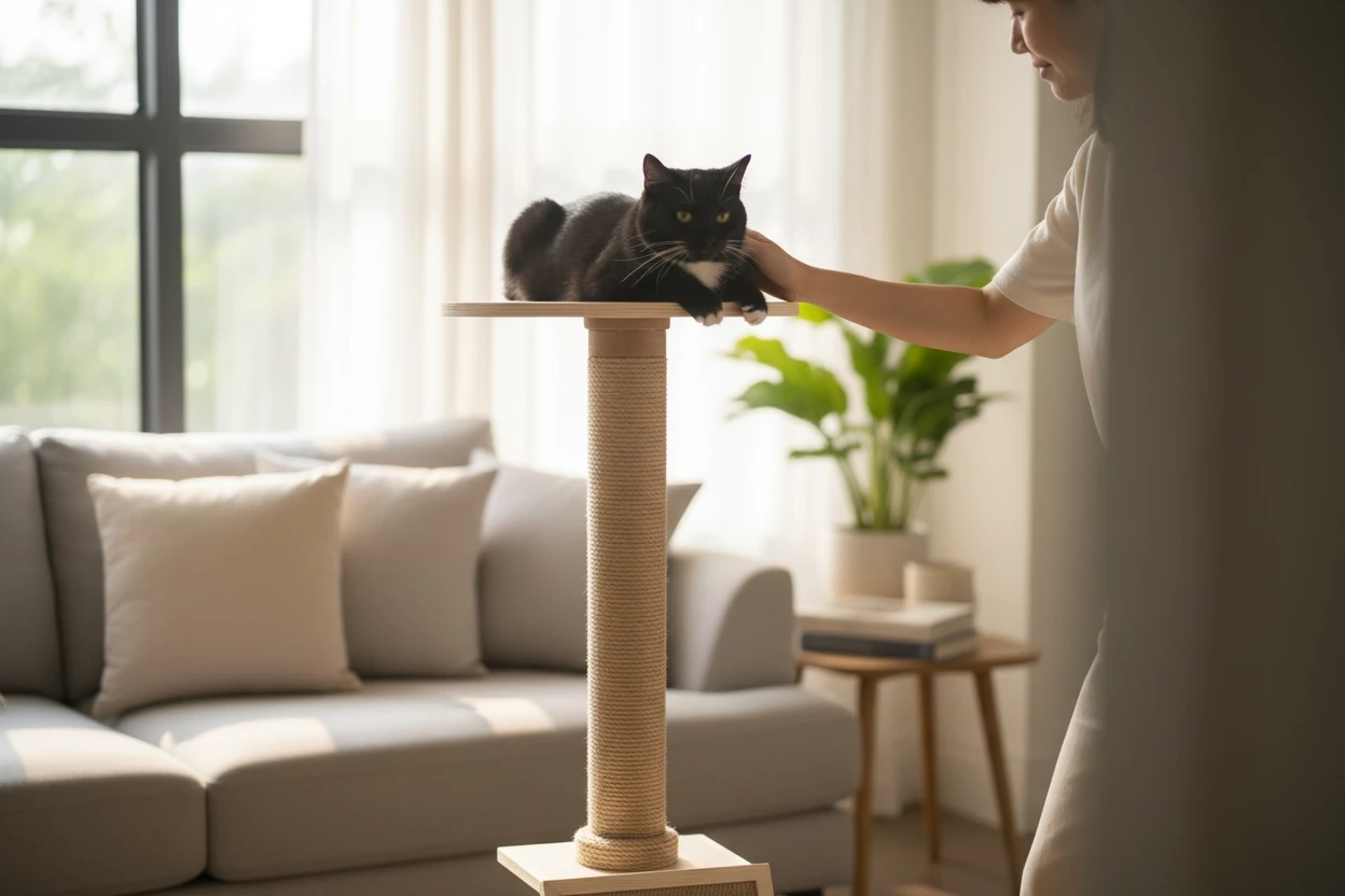 Ahşap Kedi Tırmanma ve Tırmalama Kulesi