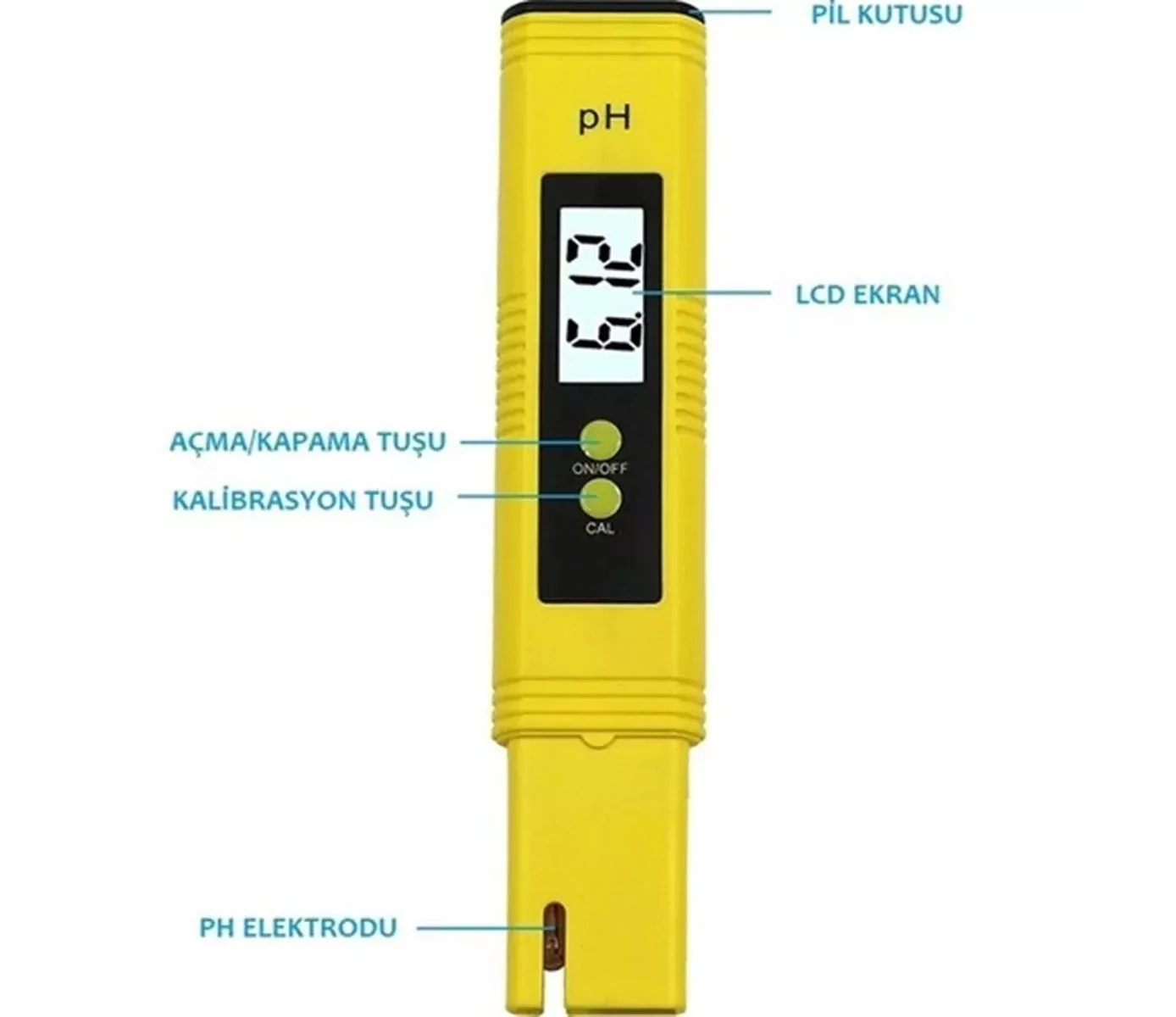 Dijital Ph Metre Akvaryum Ph Ölçer Kalibrasyonlu