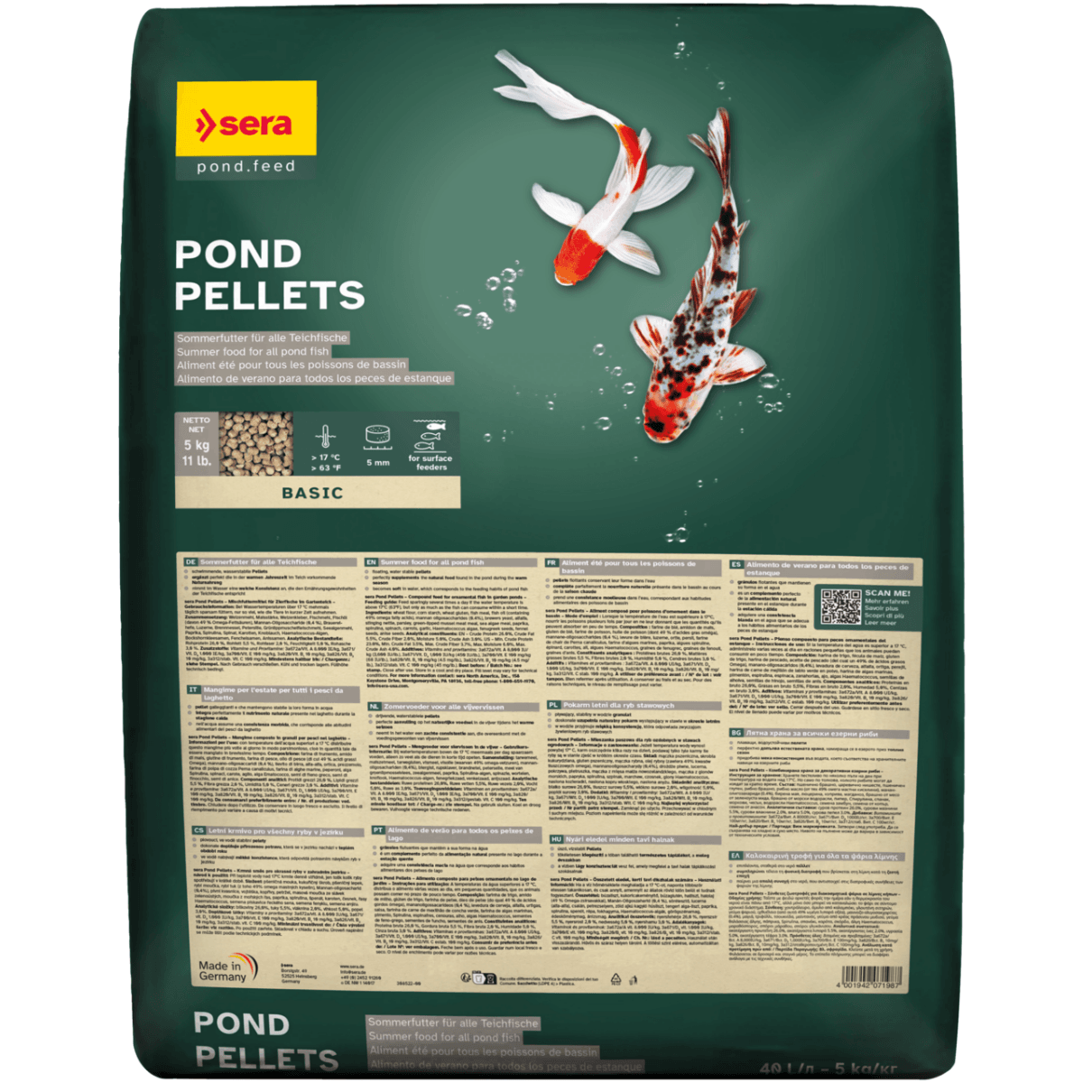 SERA Pond Energy Pellets Koi Yemi 40 Lt. (5 kg)