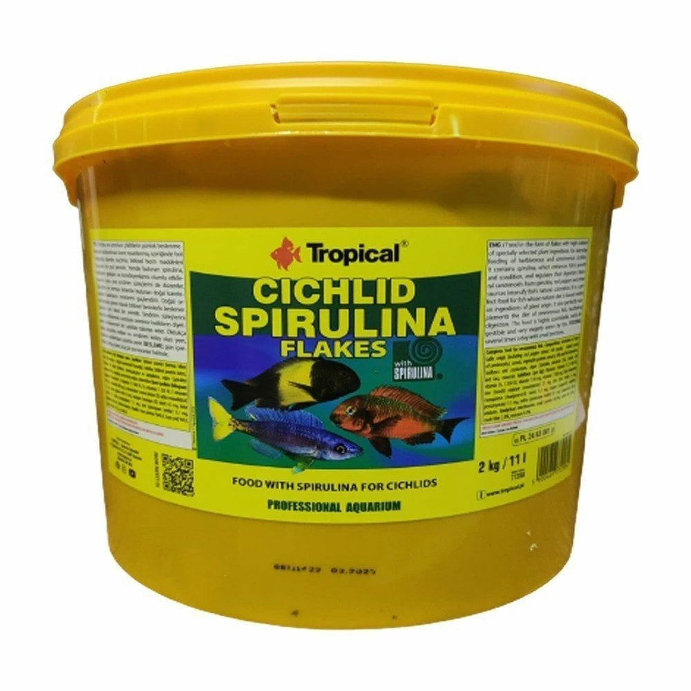 TROPICAL Cichlid Spirulina Flakes Pul Yem 1000 GR