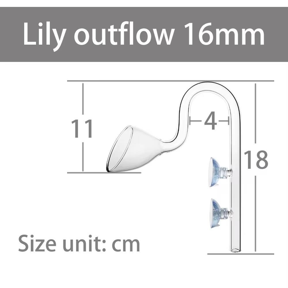 AQUAPRO Lilly Glass Pipe 16mm Dış Filtre Cam Emiş Basış