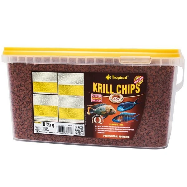 TROPICAL Krill Chips Balık Yemi 5 L/2500 gr Kova