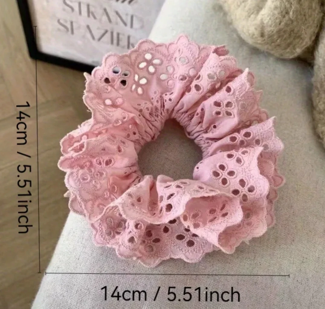 Büyük Boy Fisto Fırfırlı Saç Tokası- Pembe