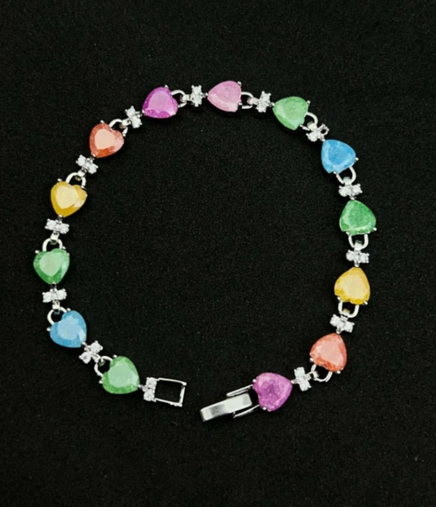 Zirkon  Gökkuşağıb Renkli Taşlı Bileklik