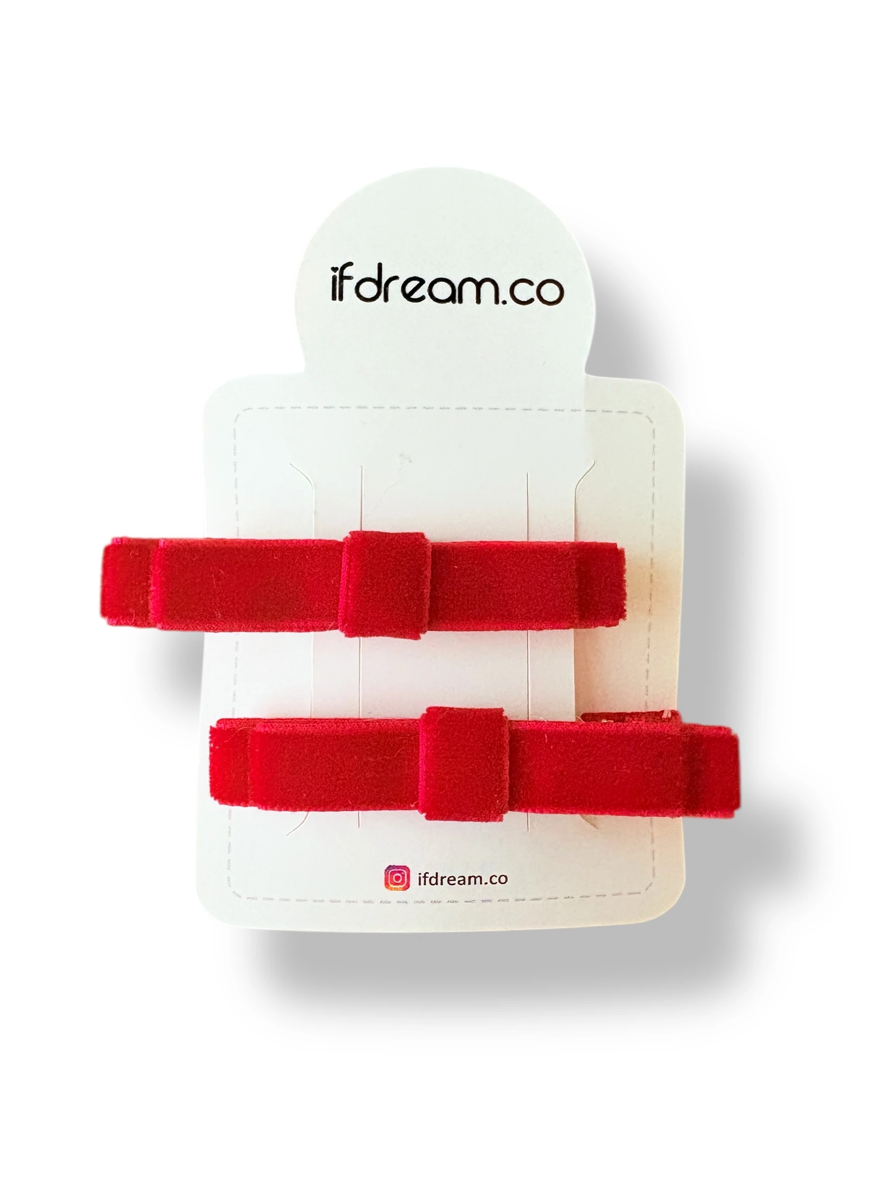 2'li Kırmızı Kadife Kurdele Saç Tokası Seti - Pens Klipsli Abiye Aksesuar