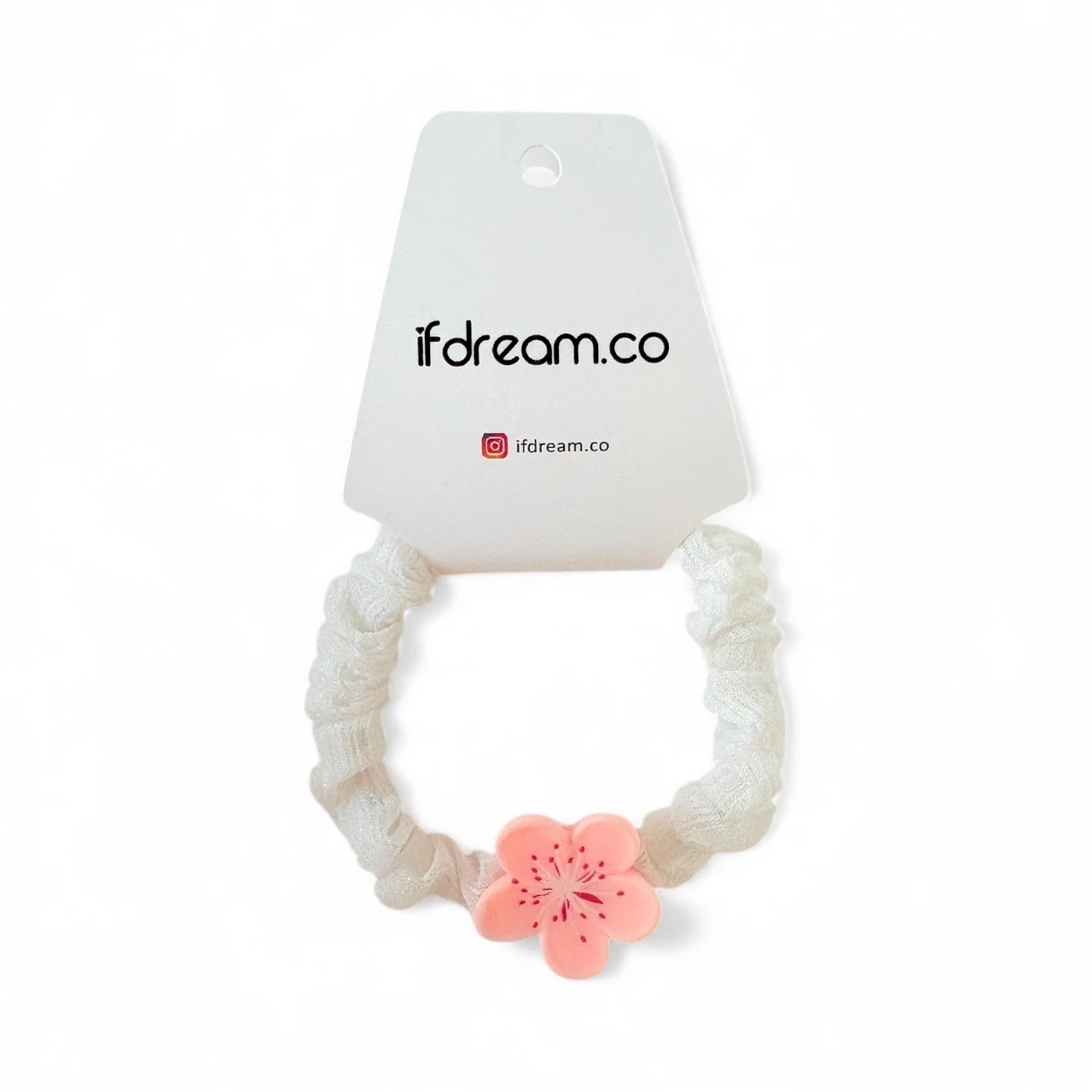 Kiraz Çiçeği Beyaz Lastik Toka