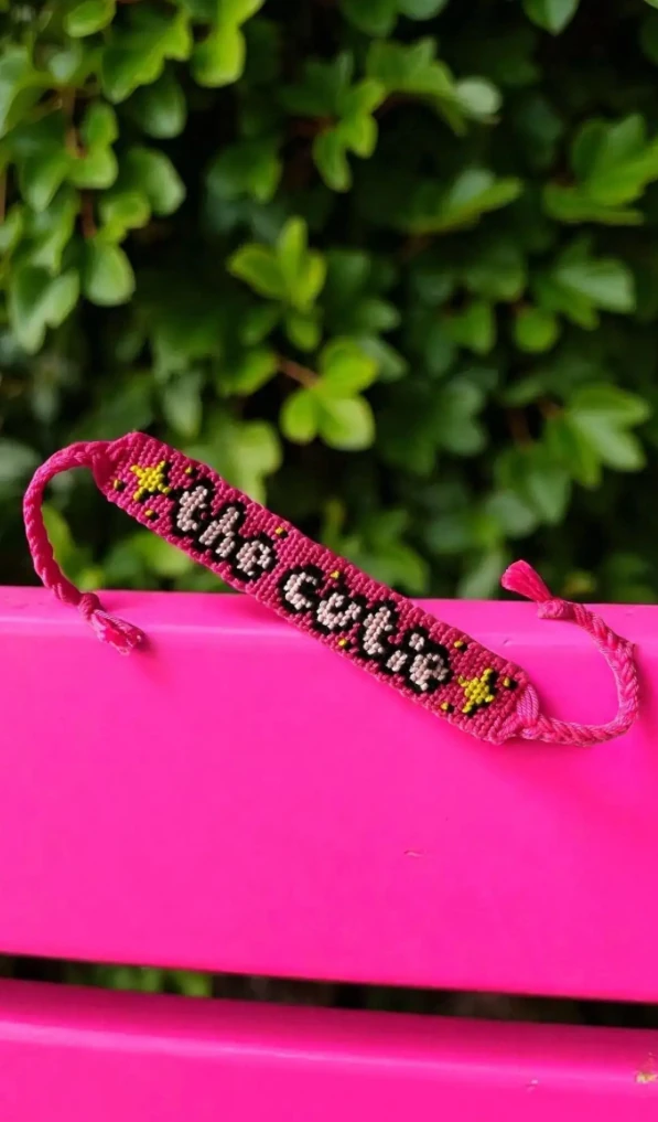 El Yapımı “the cutie” Yazılı Makrome Bileklik