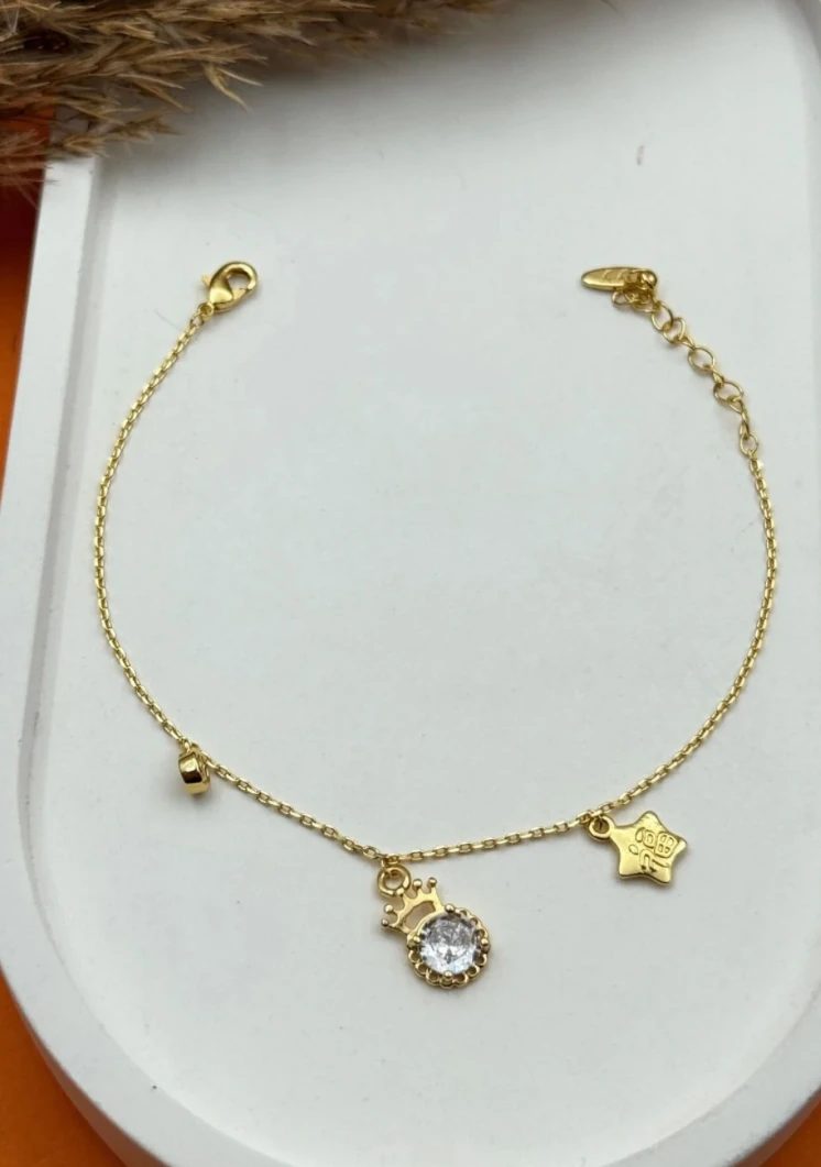 Yıldız Charm Sallantılı Zarif Bileklik / 14 k kaplama