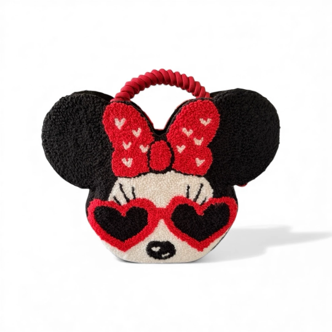 Punch Minnie Mouse Çanta – Kalp Gözlük Detaylı El Yapımı Tasarım