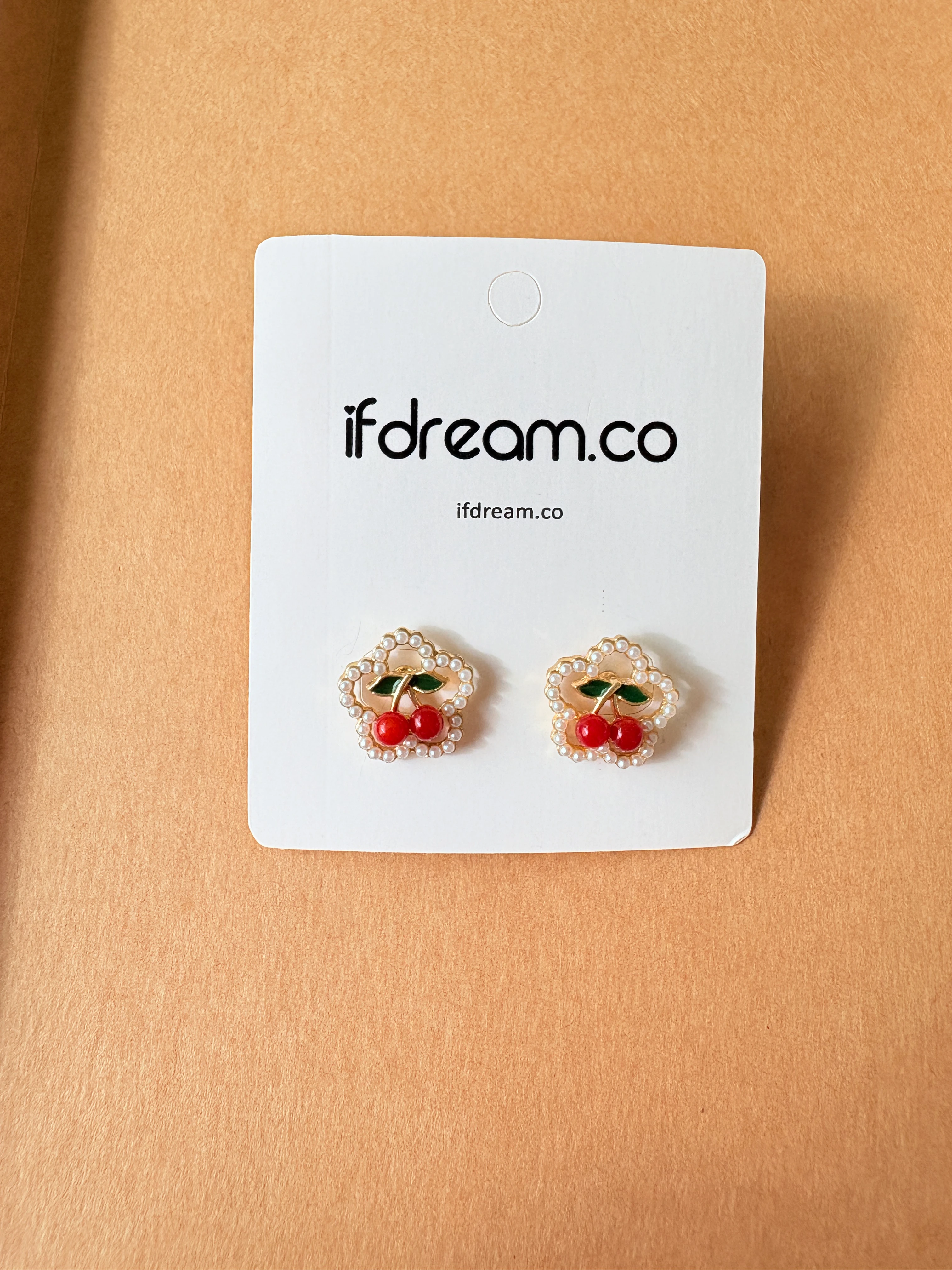 Cherry Bloom İnci Çerçeveli Küpe