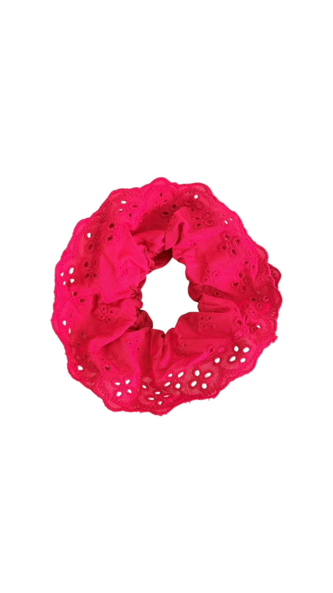 Büyük Boy Fisto Fırfırlı Saç Tokası - Kırmızı