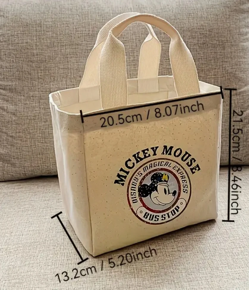 Mickey Mouse Siyah Kanvas Bez Çanta – Disney Desenli Kanvas  Çanta