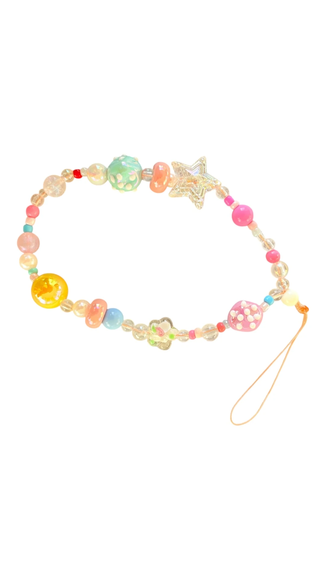 Y2K Aesthetic Renkli Boncuklu Telefon Zinciri - El Yapımı Phone Strap