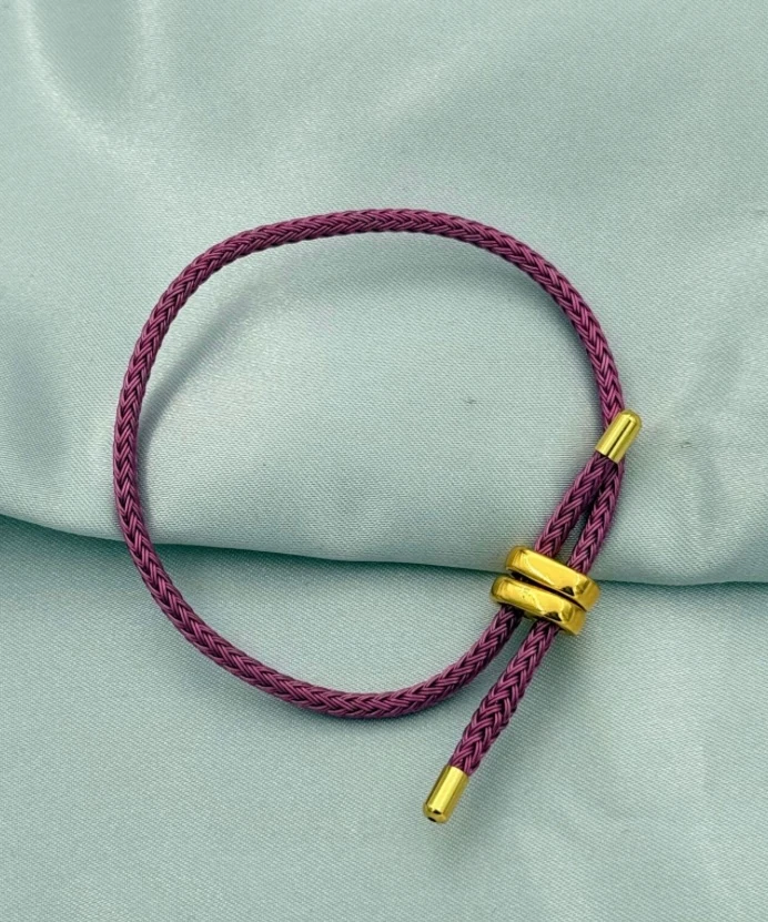 Asansörlü İp Bileklik-Bordo