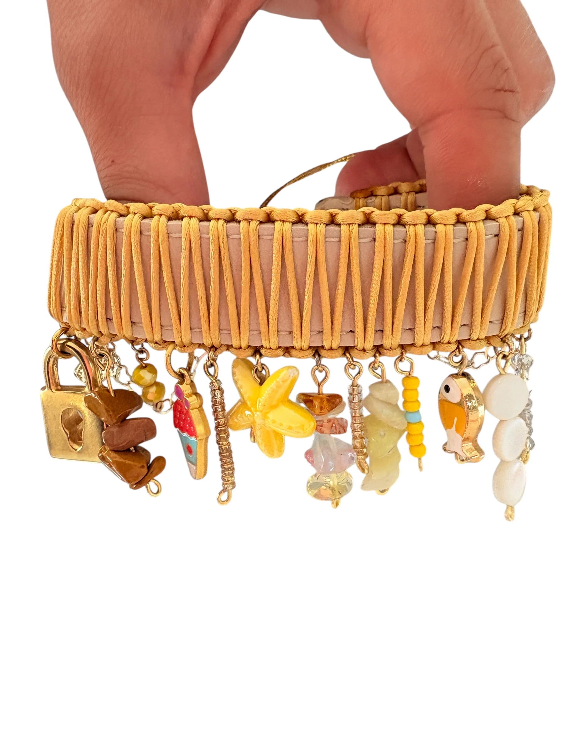 Yaz Ruhu Charm Detaylı Hasır Görünümlü Halhal