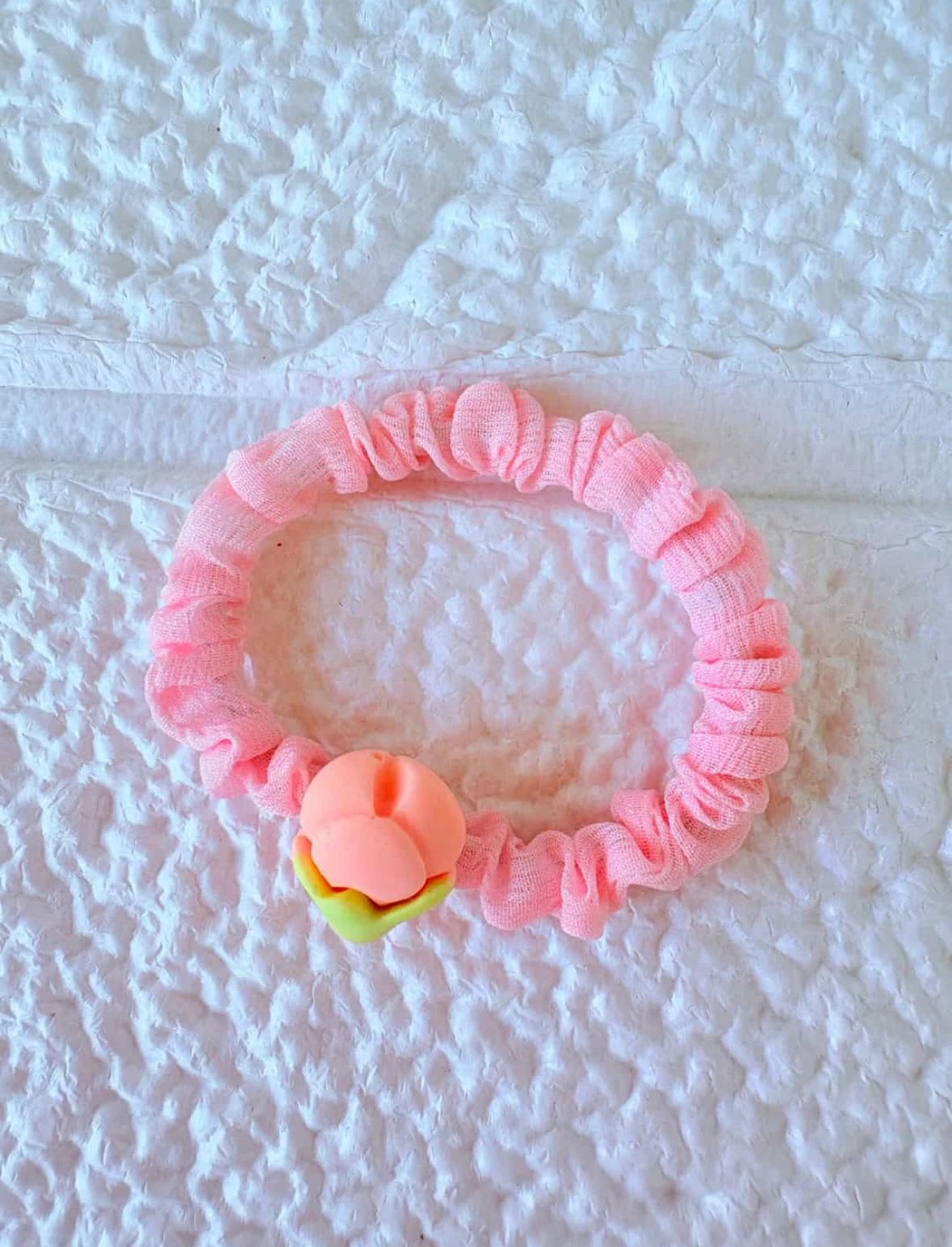 Kiraz Çiçeği Pudra Pembe Lastik Toka