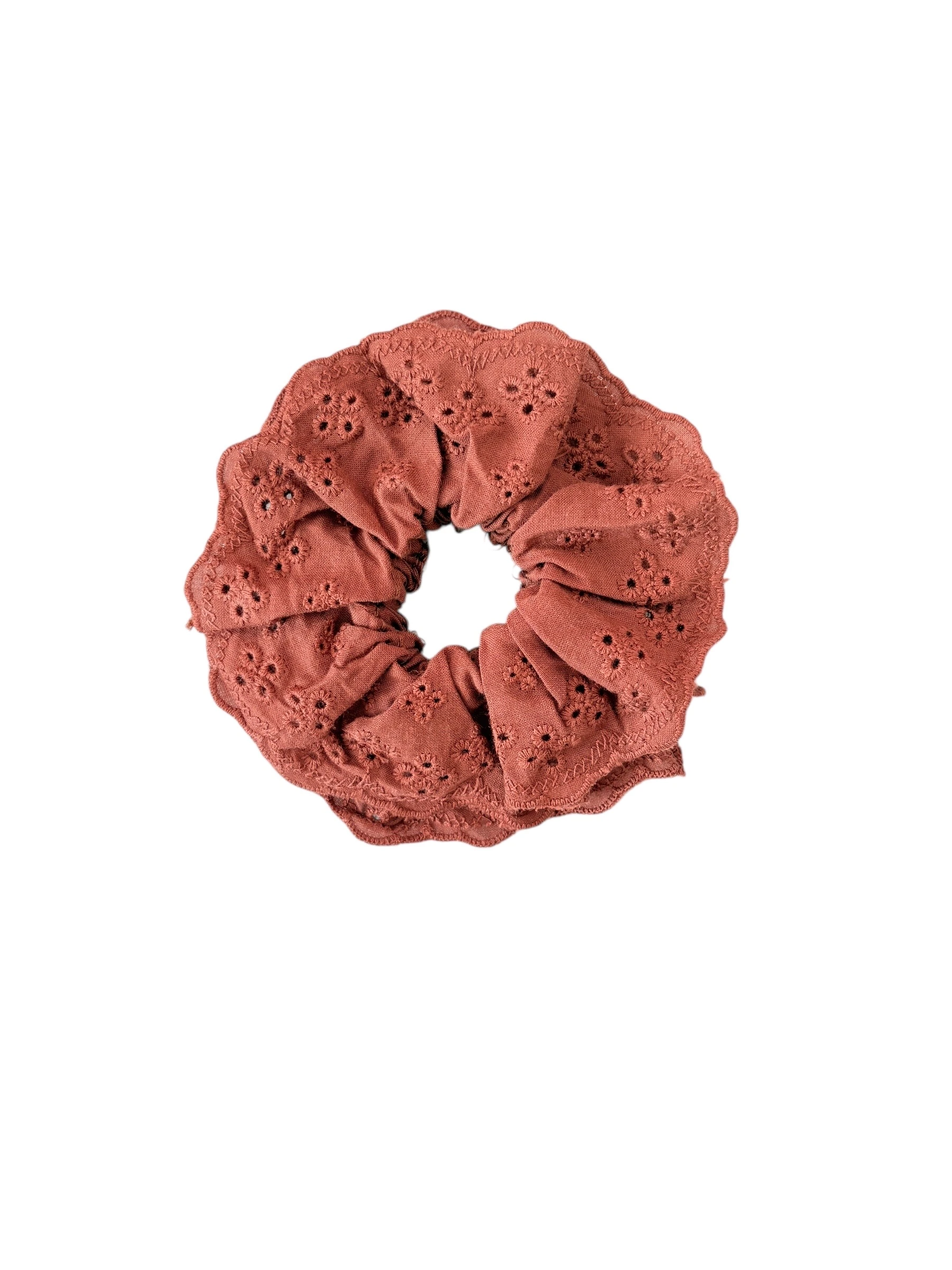 Büyük Boy Fisto Fırfırlı Saç Tokası- Kahve