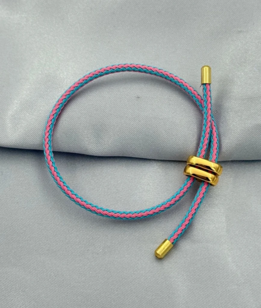 Asansörlü İp Bileklik-Mavi-Pembe