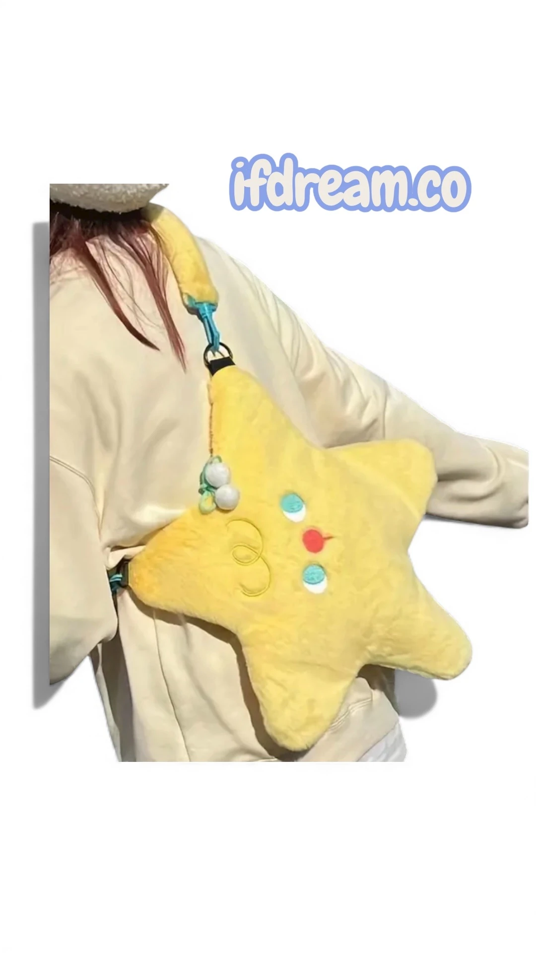 Peluş Yıldız Çanta | Sarı Sevimli Çapraz ve Omuz Çantası