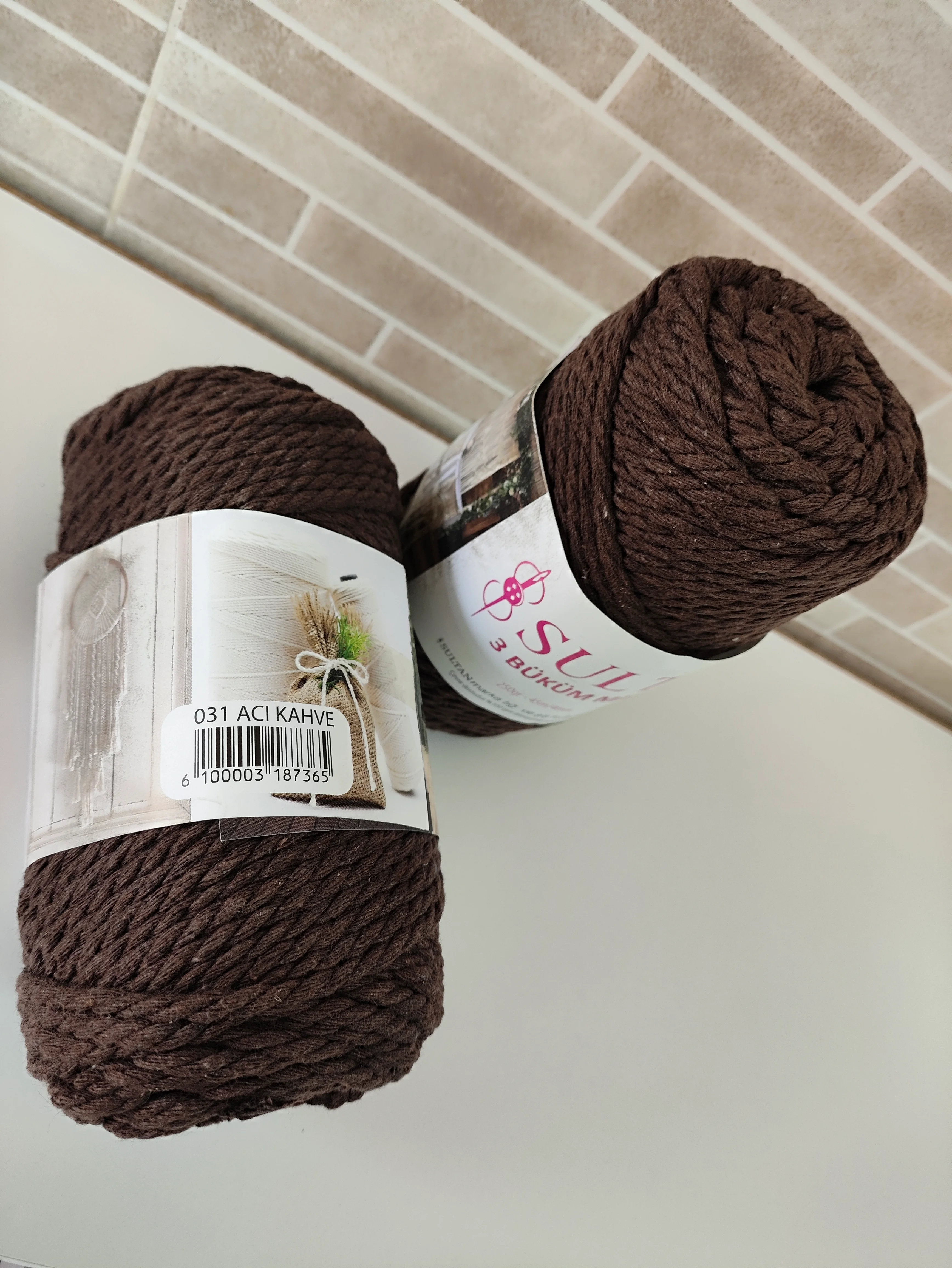 Sultan 3 Büküm Makrome - Acı Kahve (2'li Paket)-031