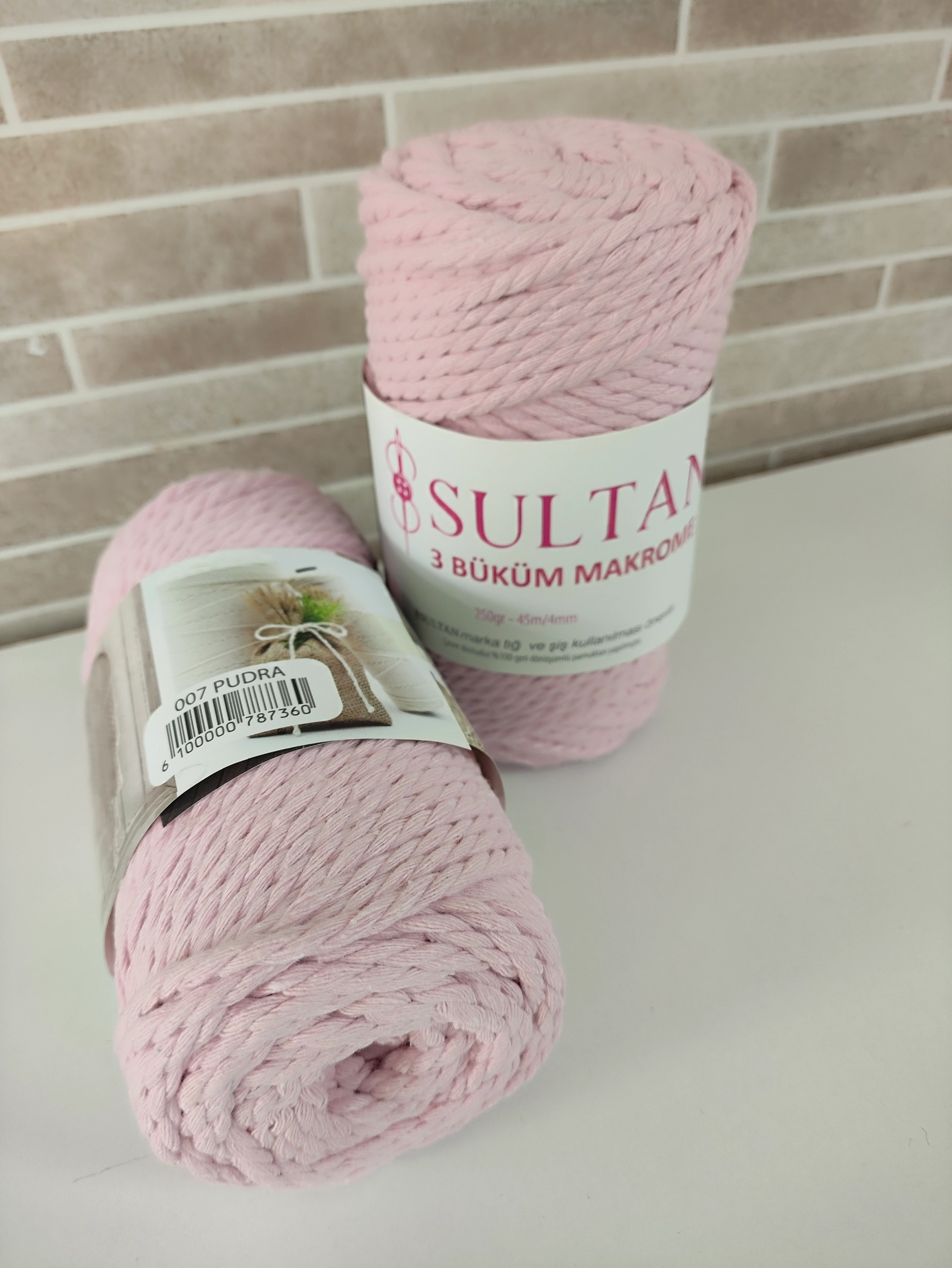 Sultan 3 Büküm Makrome -007 Pudra (2'li Paket )