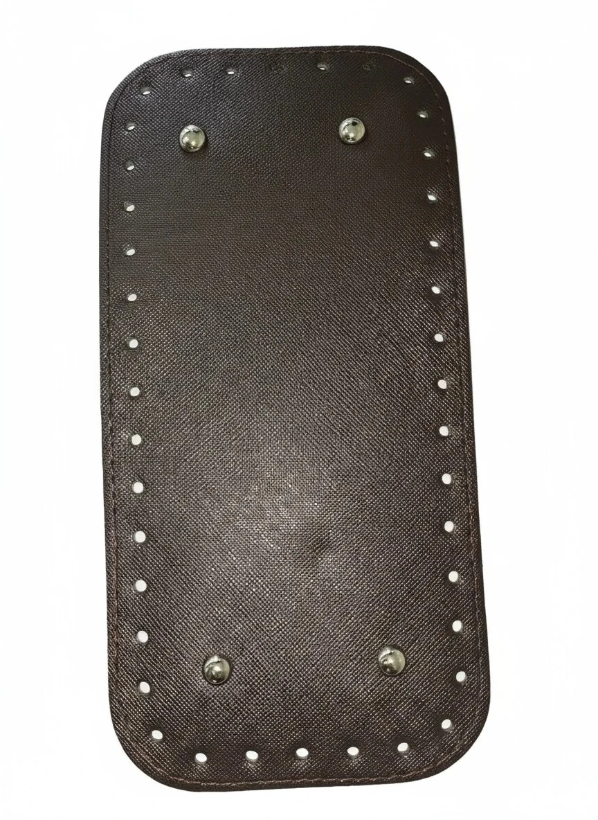 Deri Çanta Tabanı 12x25 Rivetli Dikdörtgen (Kahverengi)