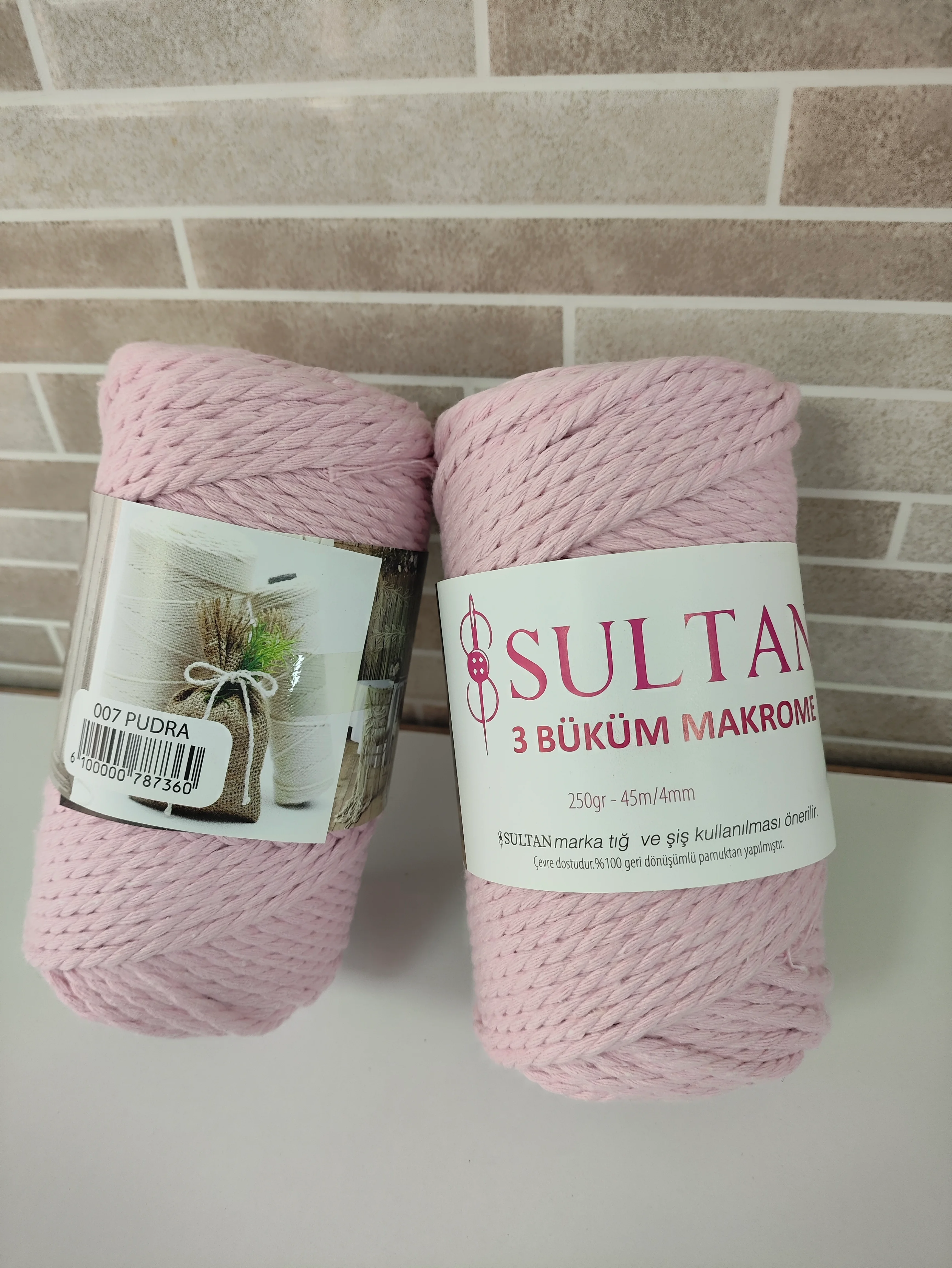 Sultan 3 Büküm Makrome -007 Pudra (2'li Paket )