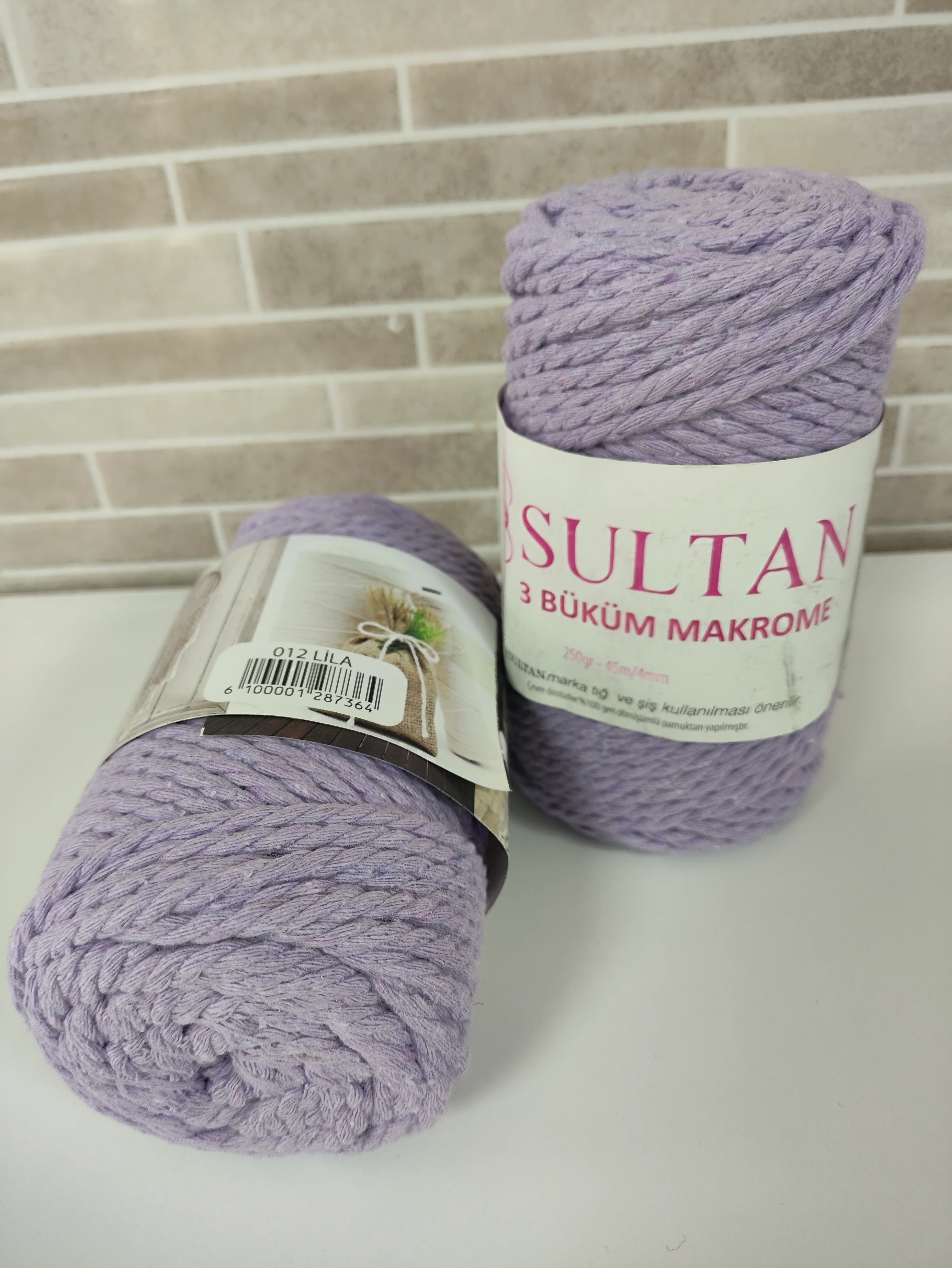 Sultan 3 Büküm Makrome -Lila (2'li Paket)-012
