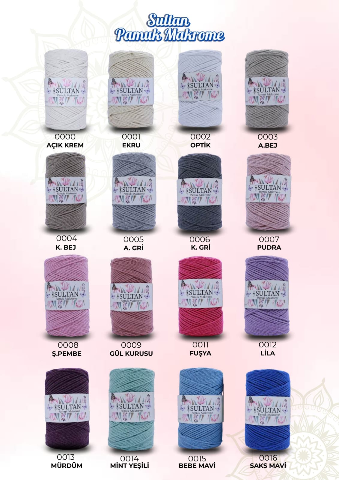 Sultan 3 Büküm Makrome -008 Ş.Pembe (2'li Paket)