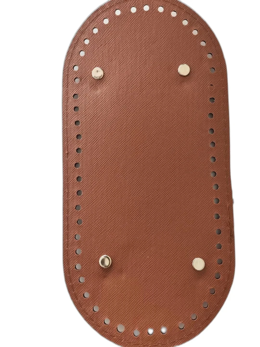 Deri Çanta Tabanı 12x25 Rivetli Oval (Taba)