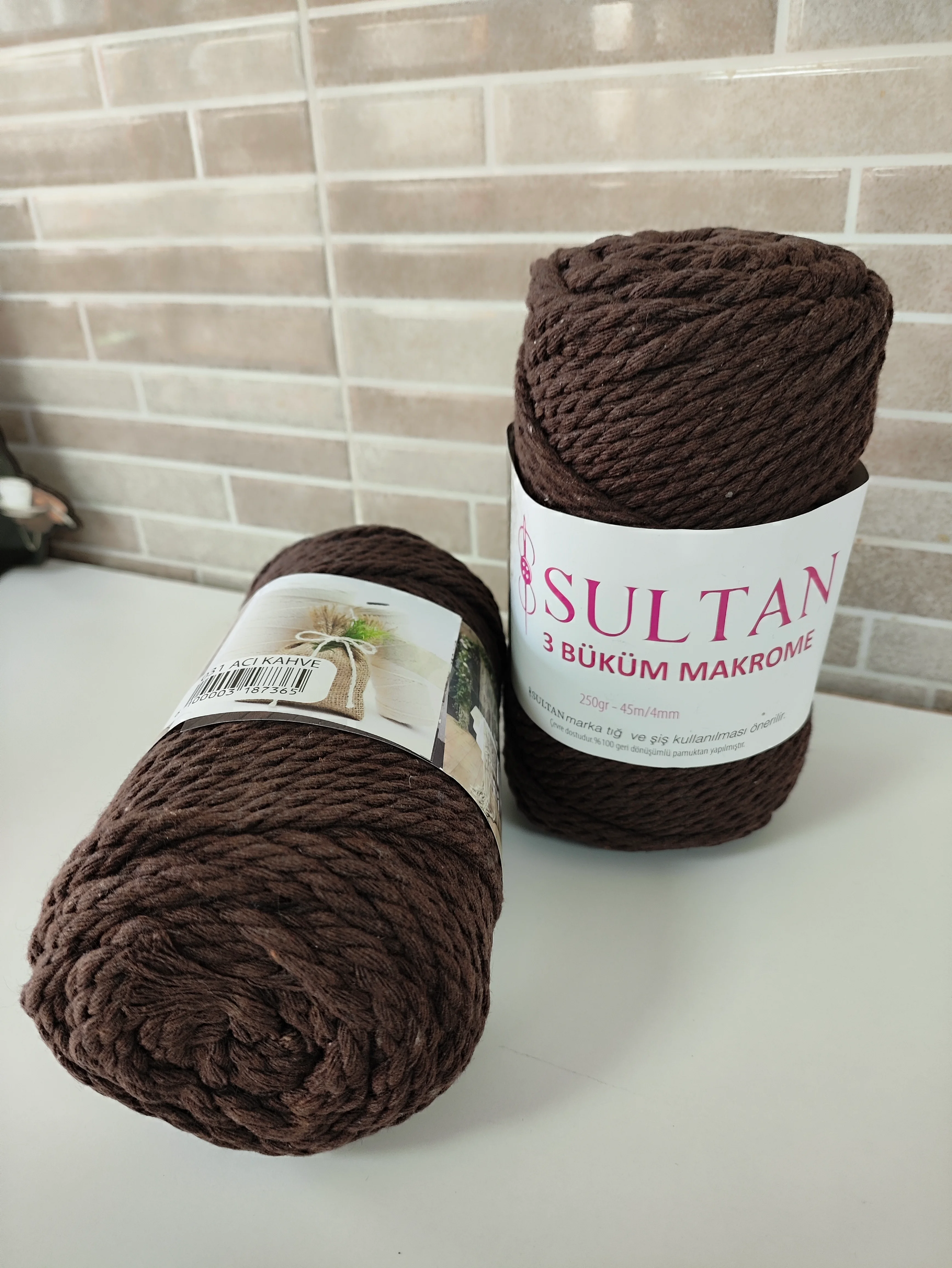 Sultan 3 Büküm Makrome - Acı Kahve (2'li Paket)-031