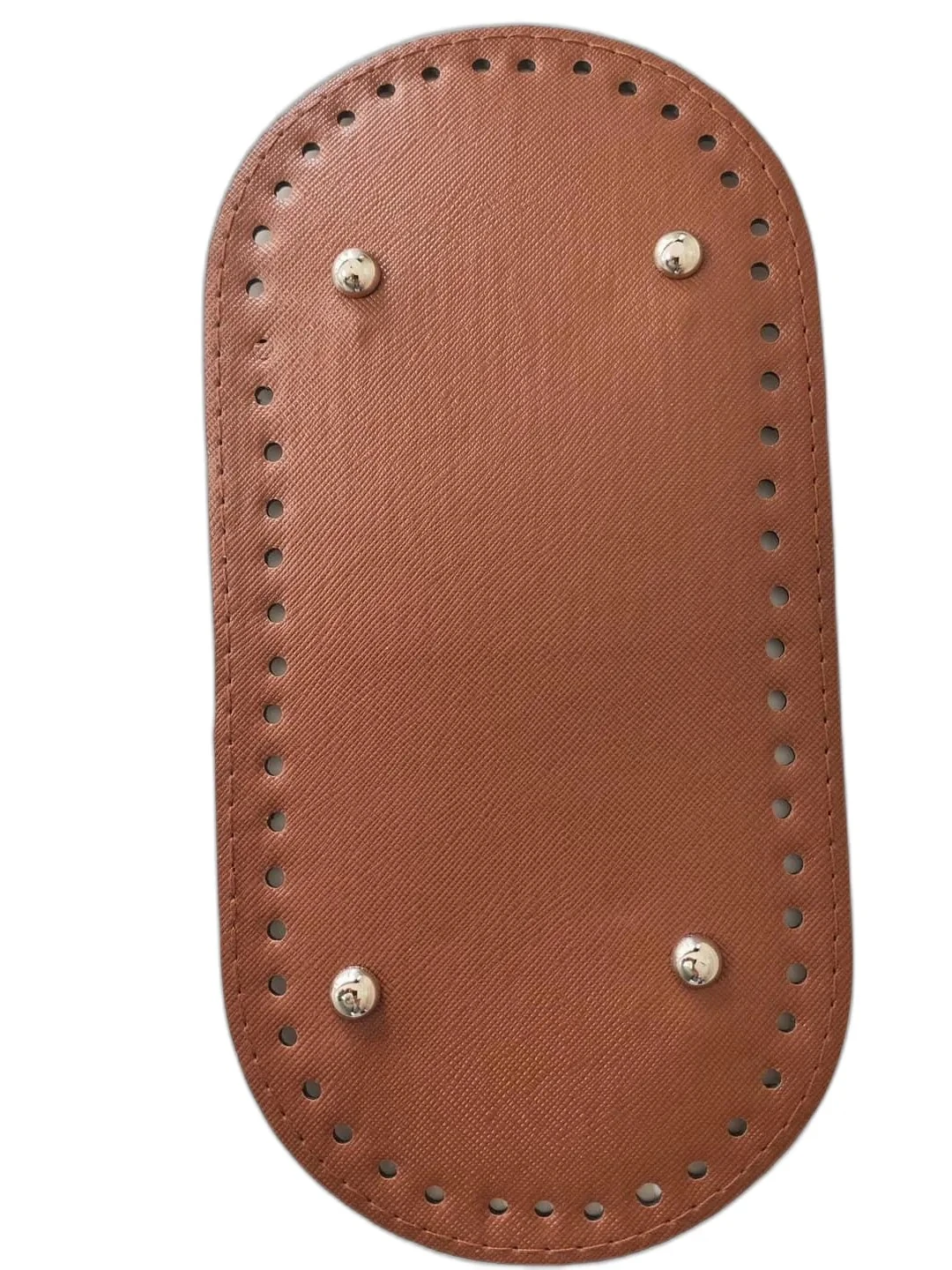 Deri Çanta Tabanı 12x25 Rivetli Oval (Taba)