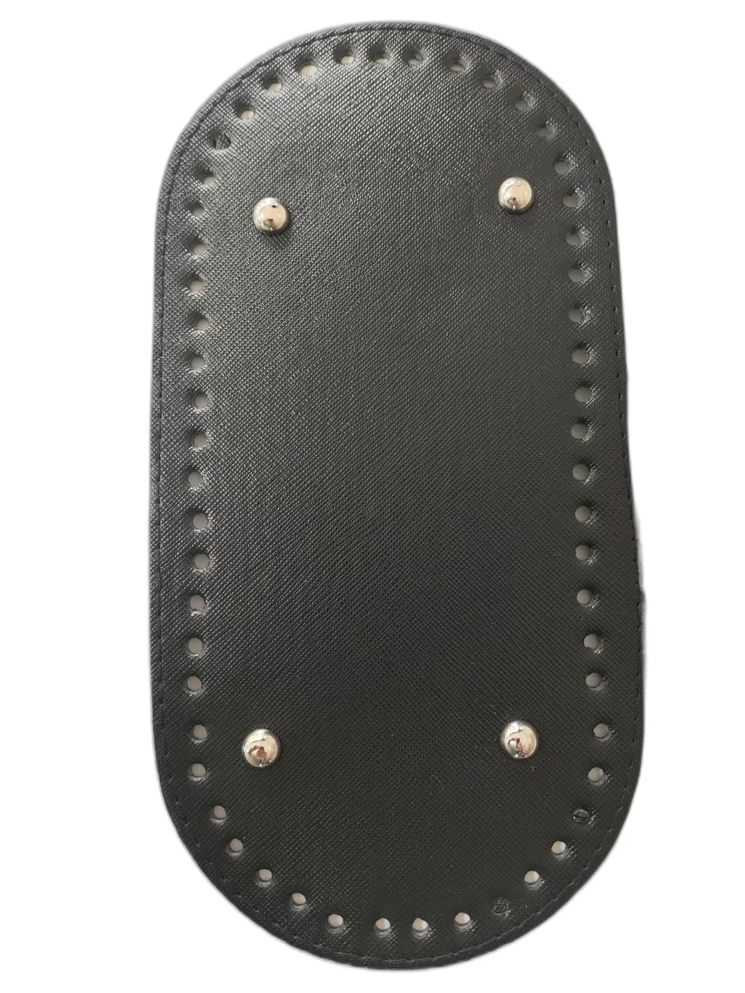 Deri Çanta Tabanı 12x25 Rivetli Oval (Siyah)