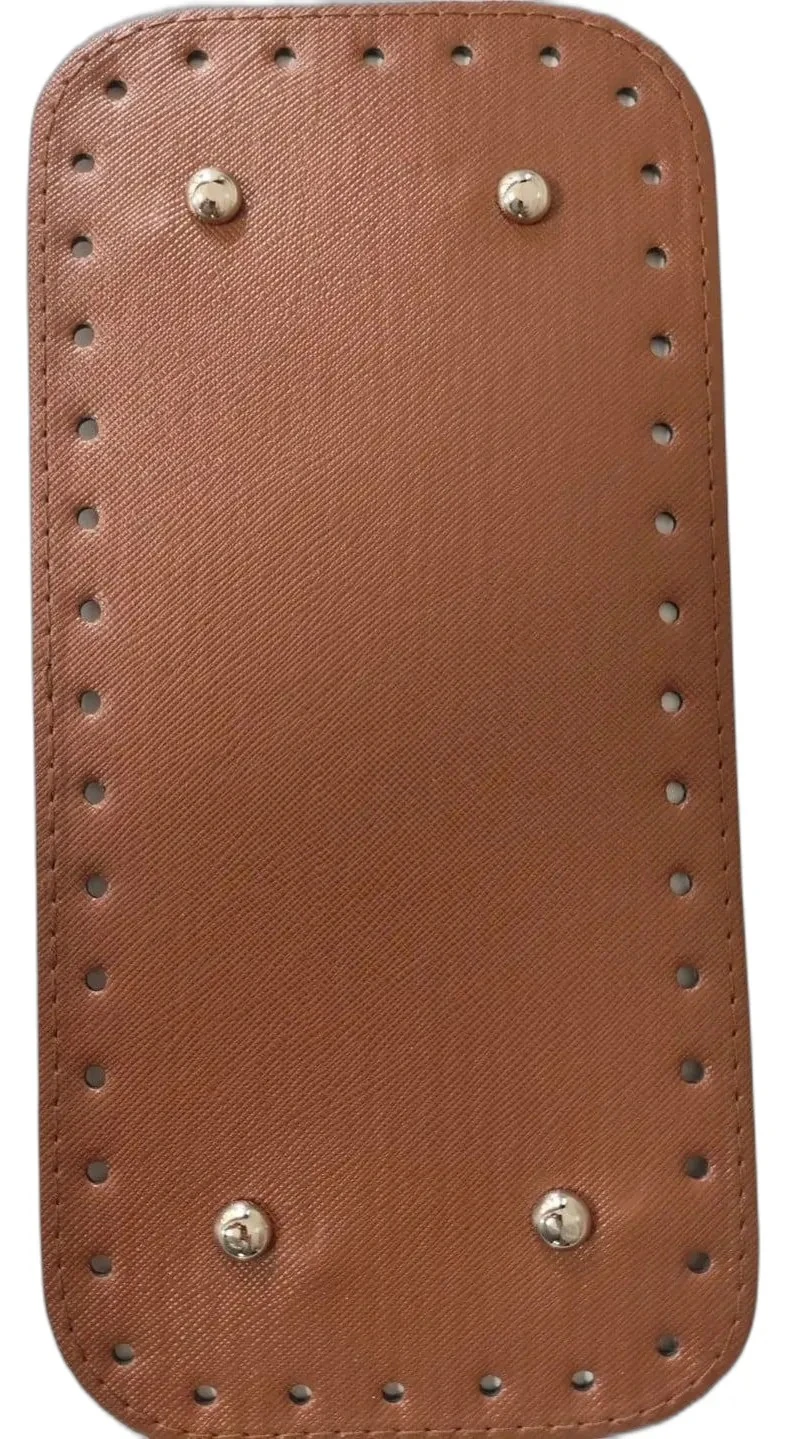 Deri Çanta Tabanı 12x25 Rivetli Dikdörtgen (Taba)