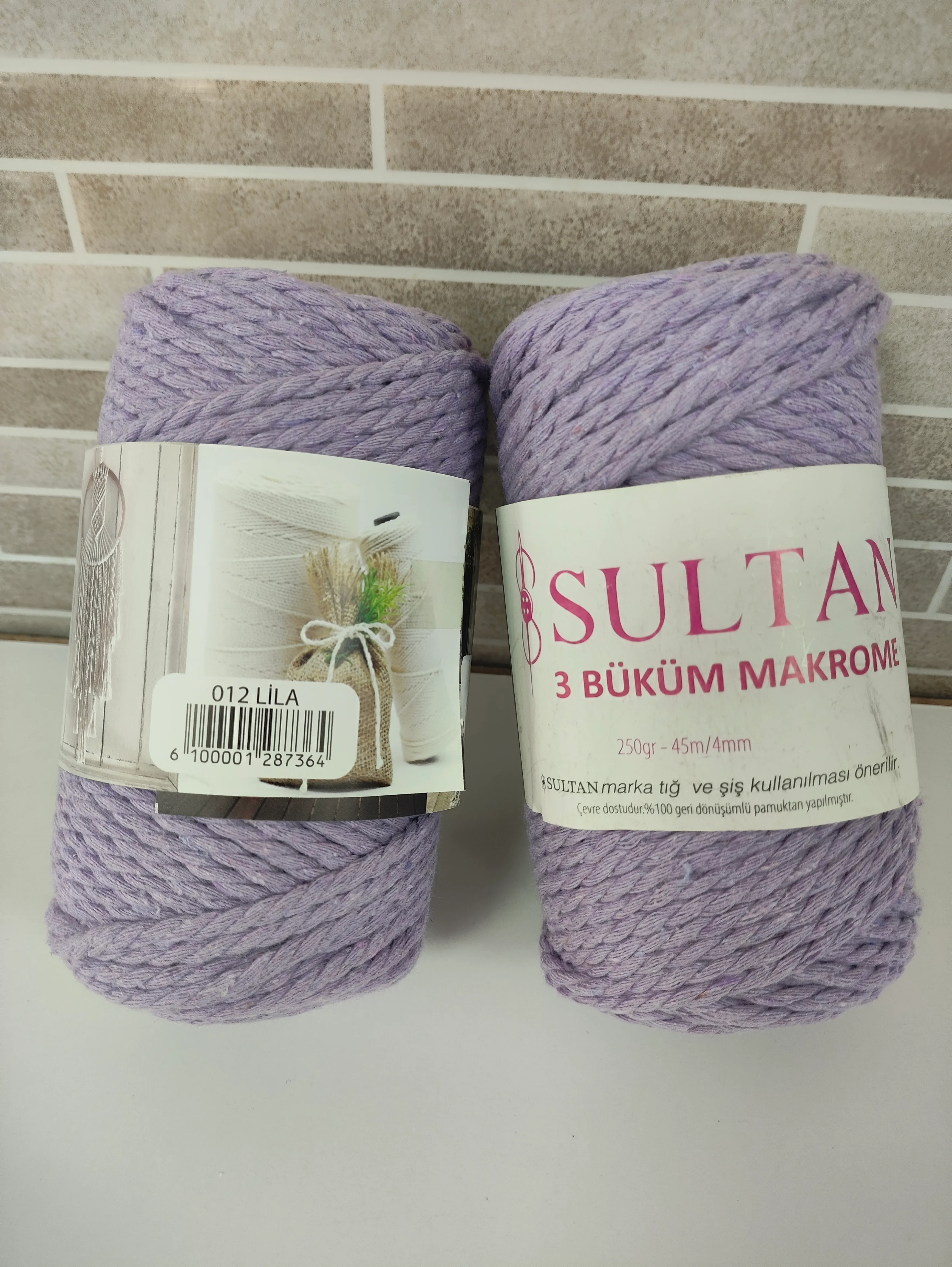 Sultan 3 Büküm Makrome -Lila (2'li Paket)-012