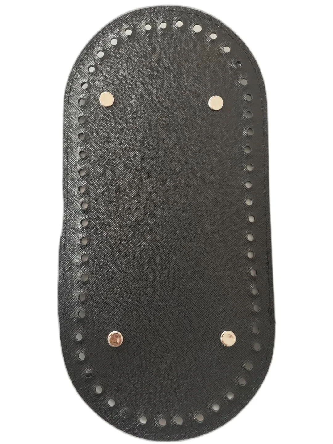 Deri Çanta Tabanı 12x25 Rivetli Oval (Siyah)