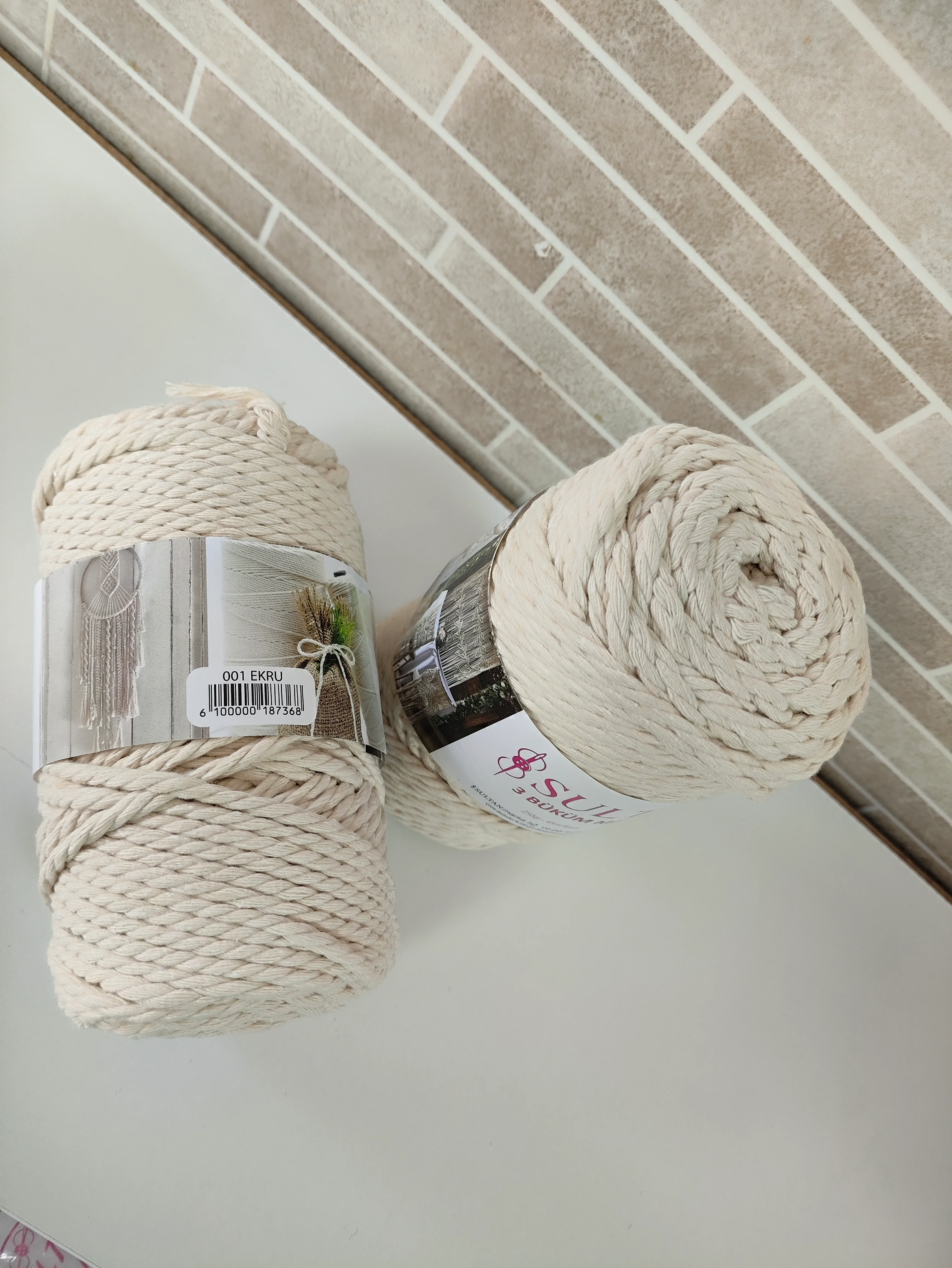 Sultan 3 Büküm Makrome-001 Ekru (2'li paket)