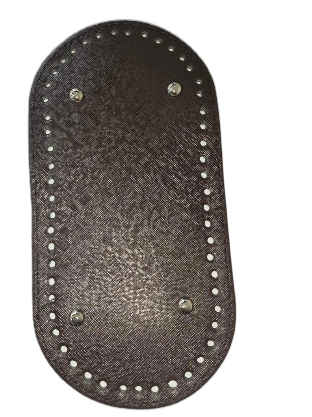 Deri Çanta Tabanı 12x25 Rivetli Oval (Kahverengi)