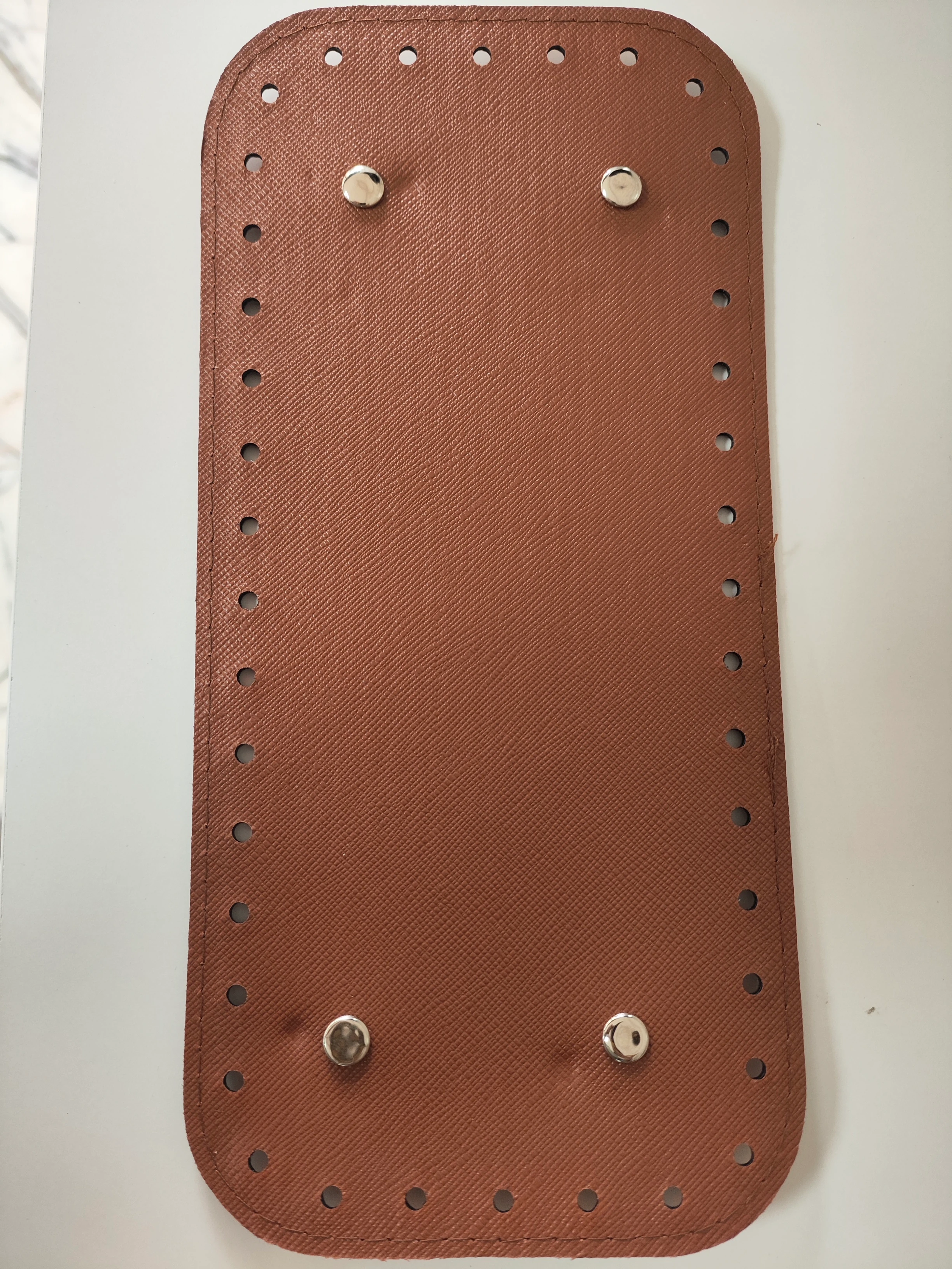 Deri Çanta Tabanı 12x25 Rivetli Dikdörtgen (Taba)