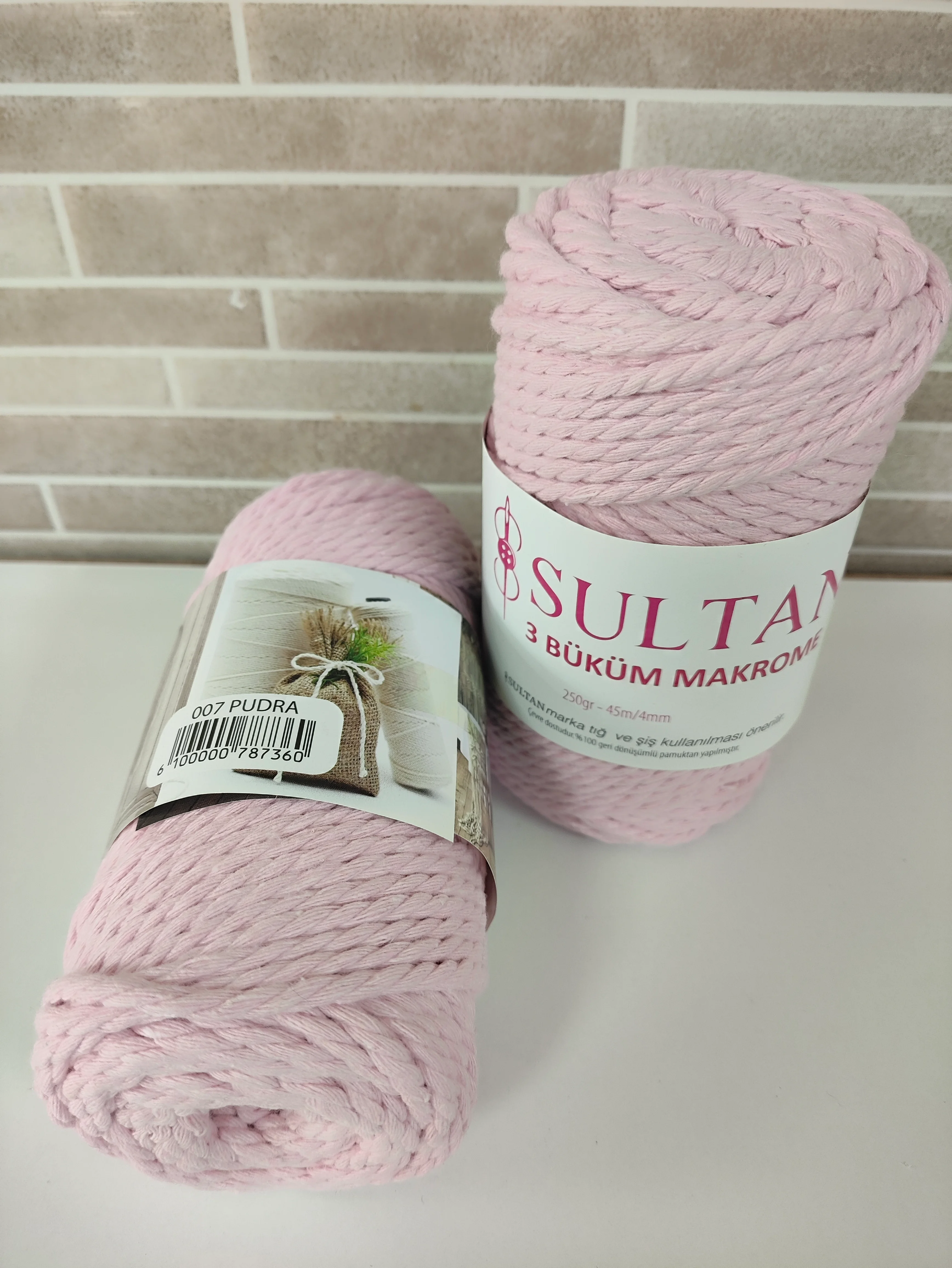 Sultan 3 Büküm Makrome -007 Pudra (2'li Paket )