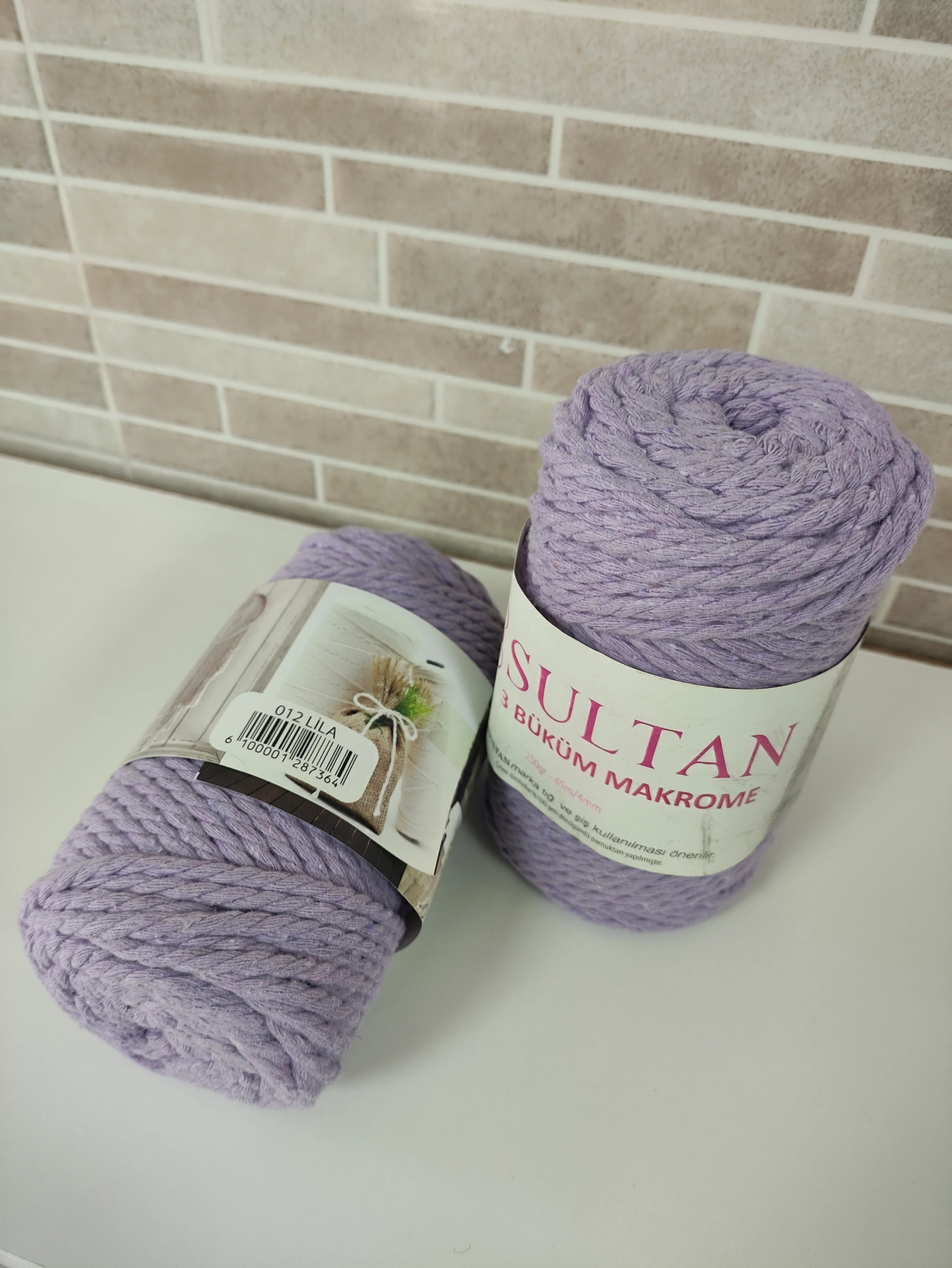 Sultan 3 Büküm Makrome -Lila (2'li Paket)-012