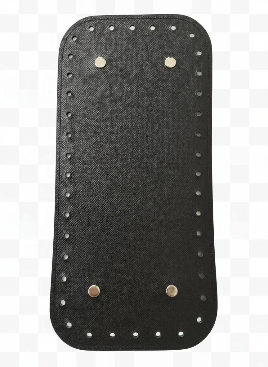 Deri Çanta Tabanı 12x25 Rivetli Dikdörtgen (Siyah)