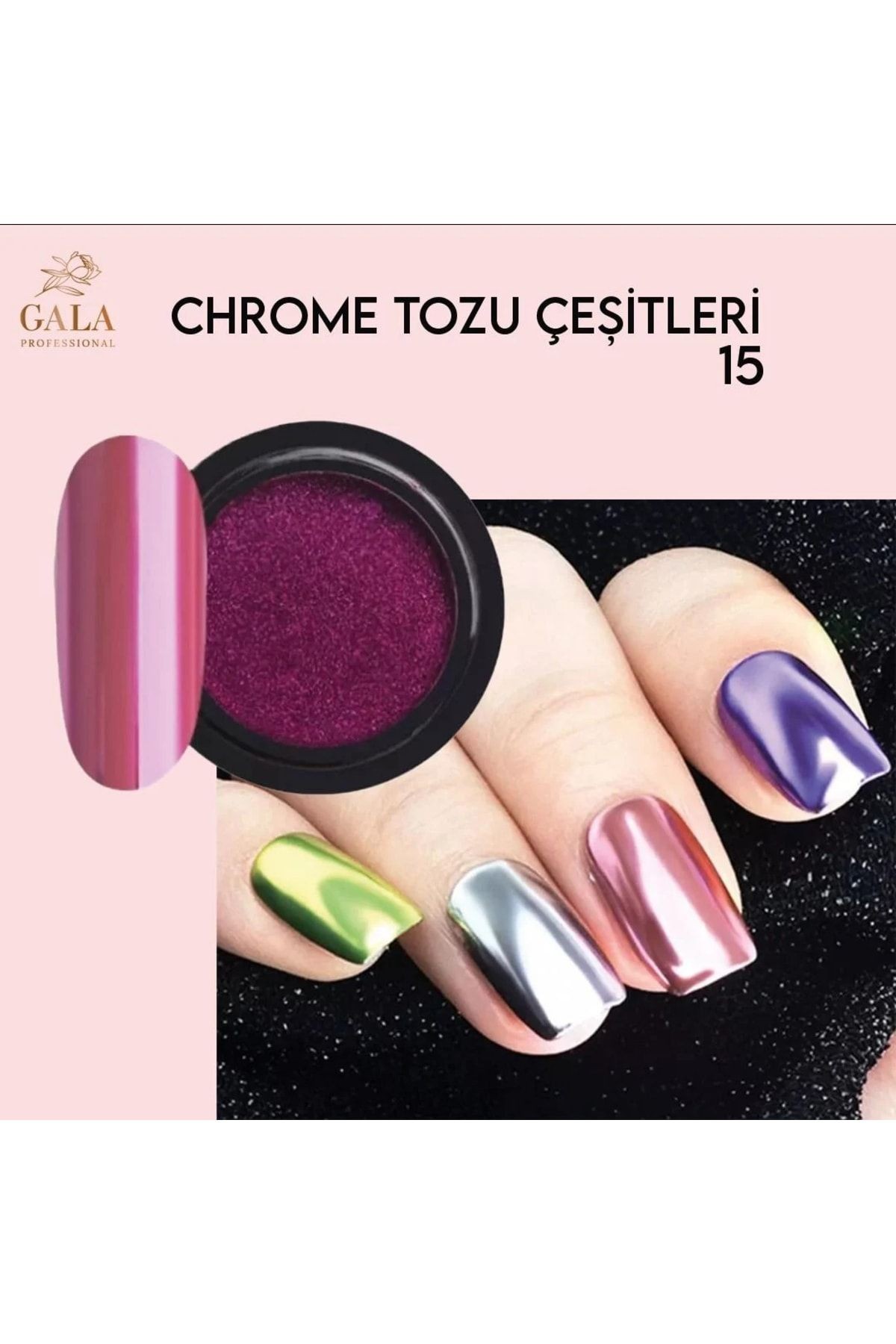 Krom Toz Çeşitleri Nail Art Süsleme - 15