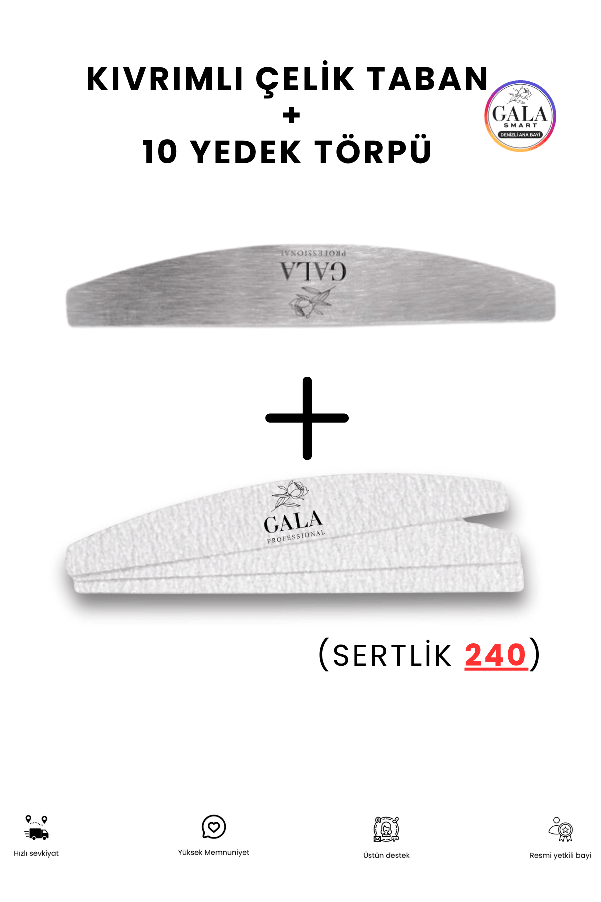 KIVRIMLI ÇELİK TABAN TÖRPÜ SETİ - ÇELİK TABAN + 10LU YEDEK TÖRPÜ 240