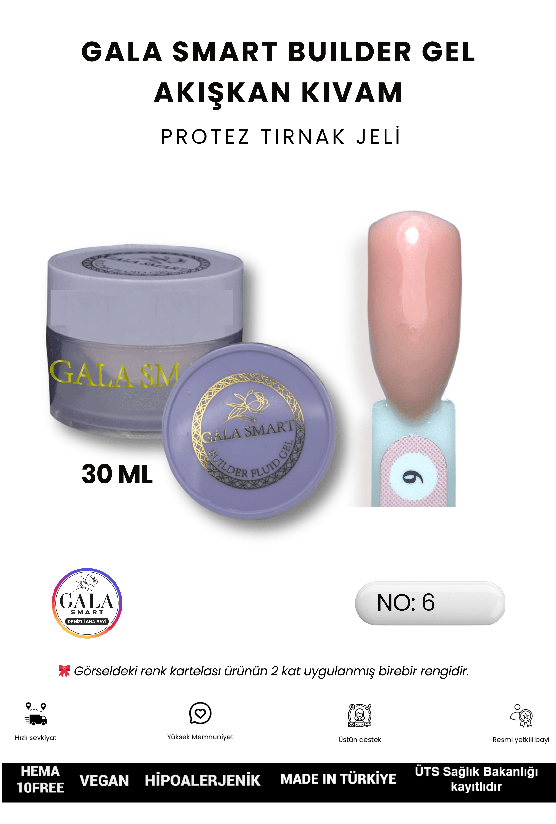 AKIŞKAN KIVAMLI GALA PROTEZ TIRNAK JELİ - 06 - 30 ML