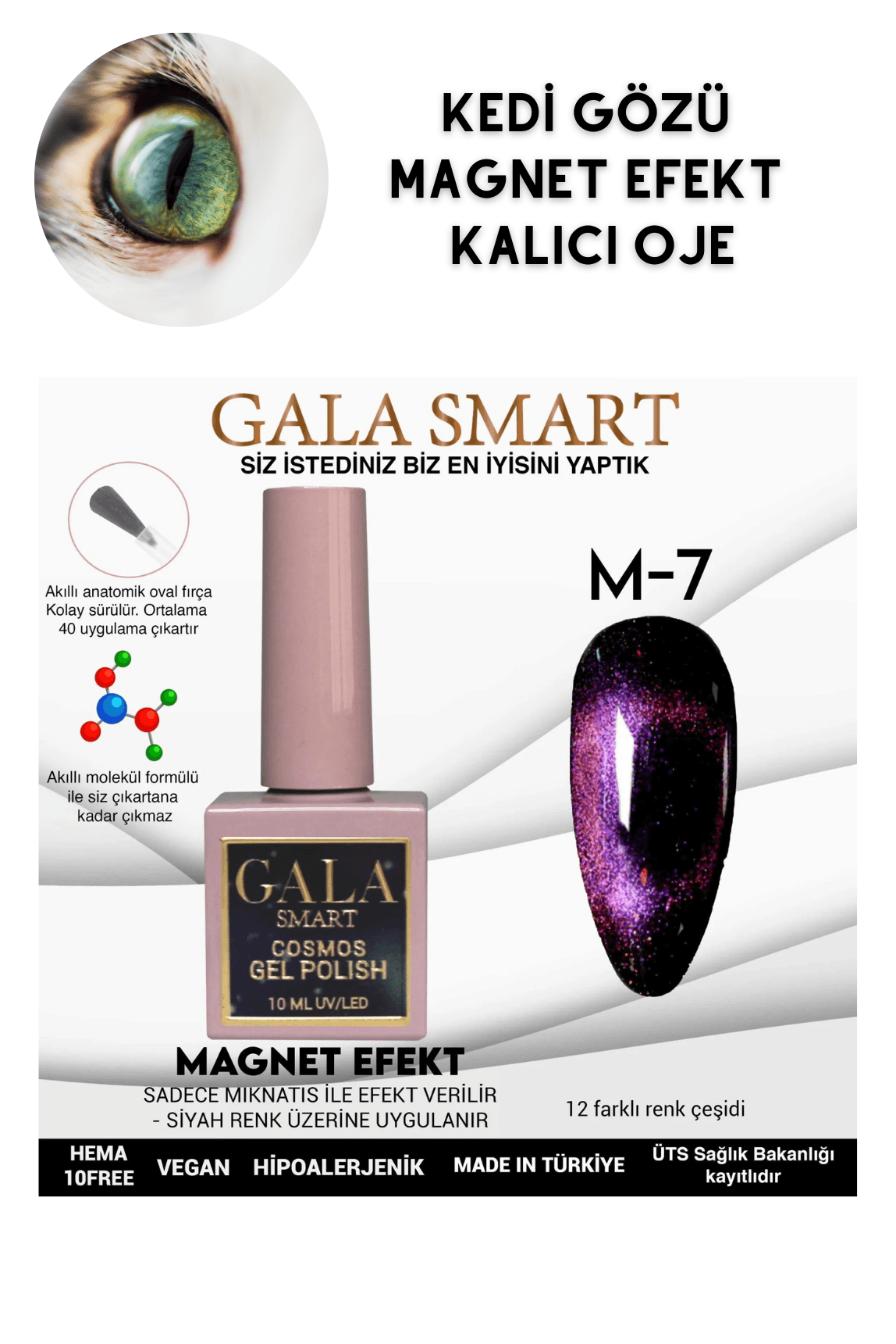 KEDİ GÖZÜ KALICI OJE MAGNET EFEKT - M-7
