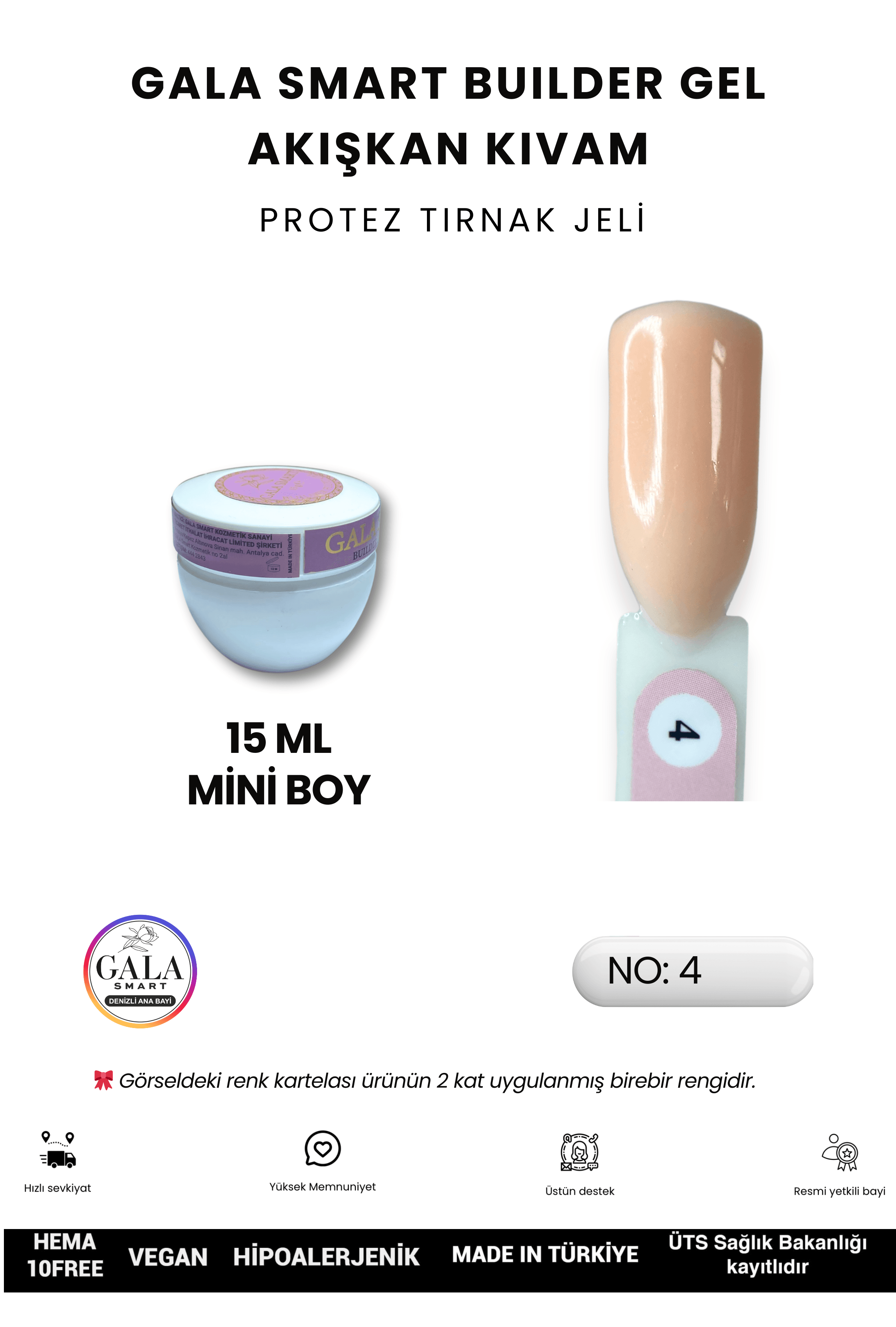 AKIŞKAN KIVAMLI GALA PROTEZ TIRNAK JELİ - 04 - 15 ML