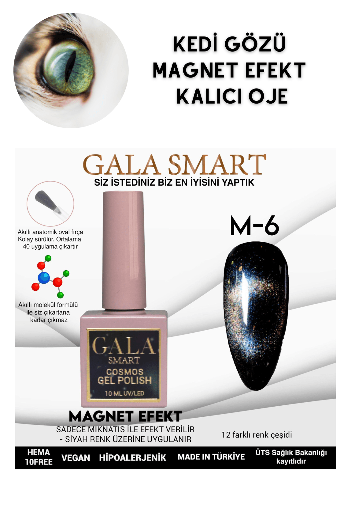 KEDİ GÖZÜ KALICI OJE MAGNET EFEKT - M-6