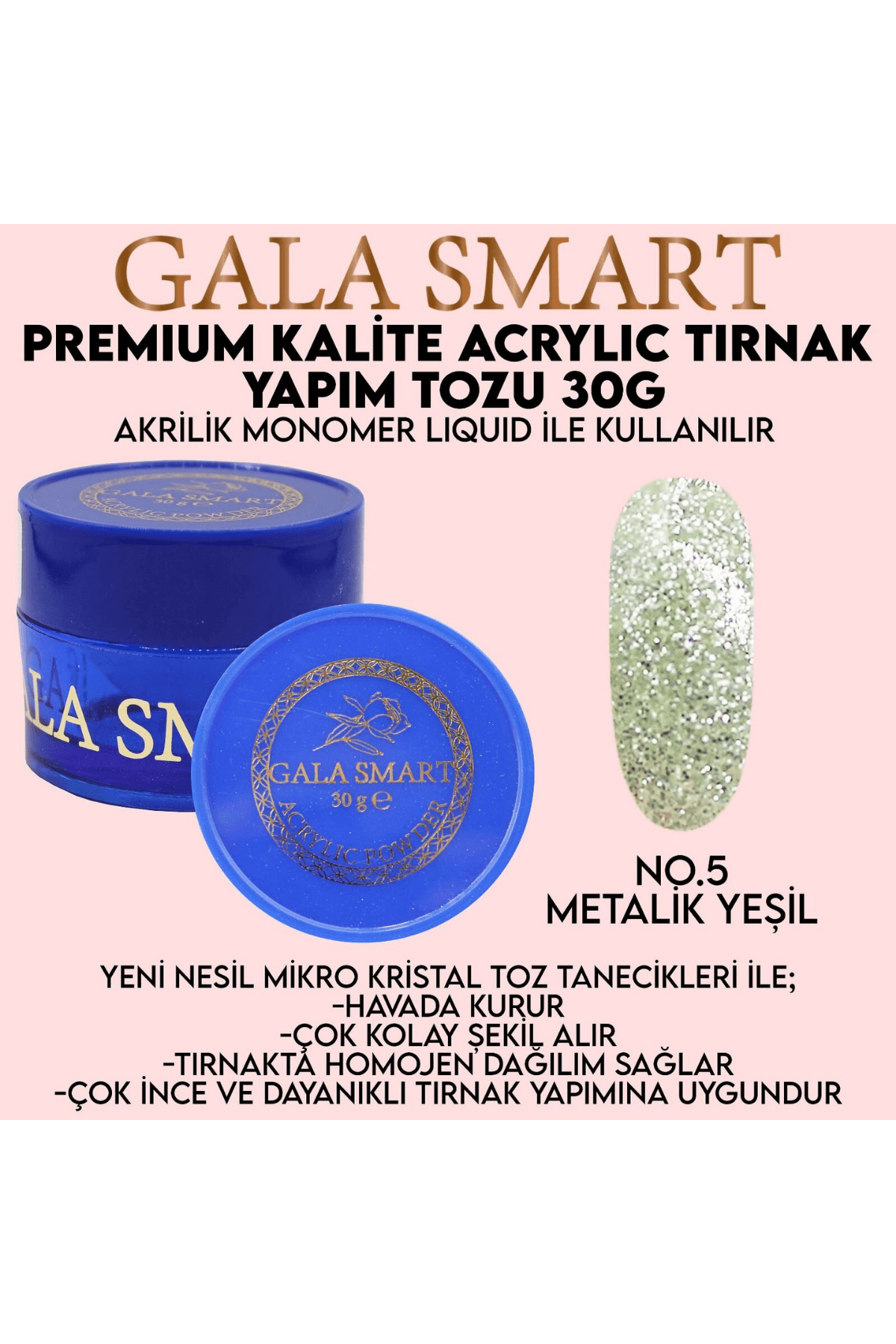 AKRİLİK TOZ  - 05 METALİK YEŞİL / 30 GR